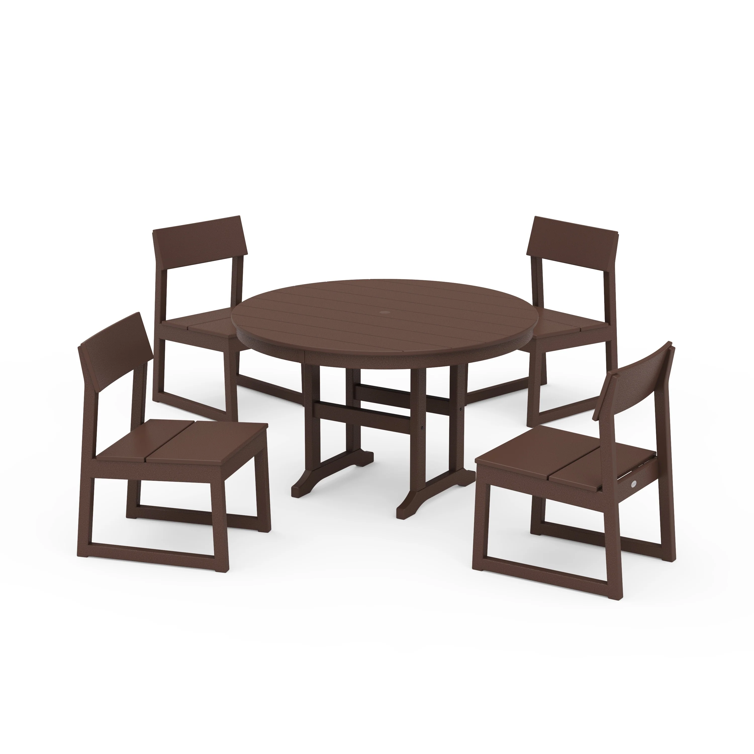 EDGE Side Chair 5-Piece Round Farmhouse Dining Set - Image 4