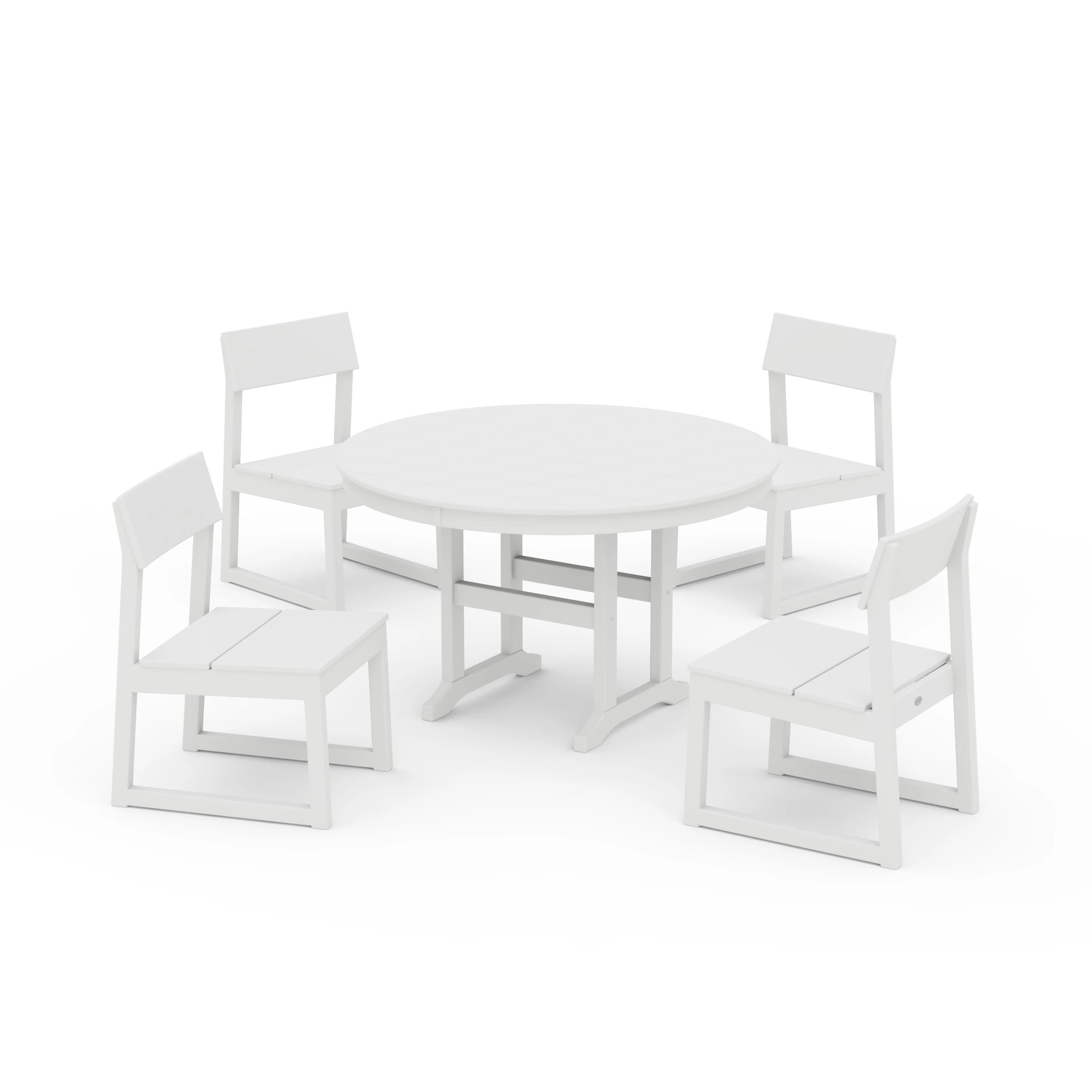 EDGE Side Chair 5-Piece Round Farmhouse Dining Set - Image 5