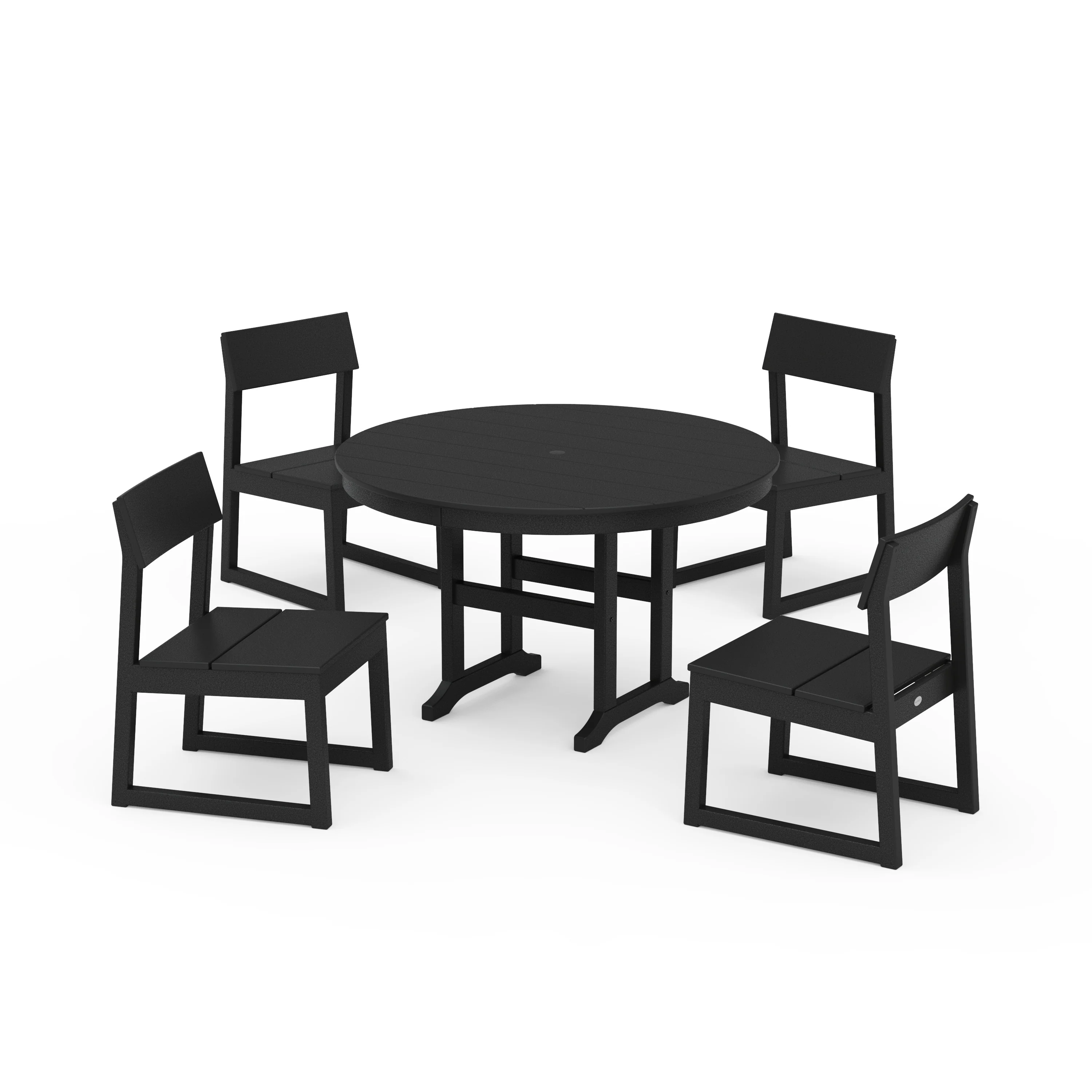 EDGE Side Chair 5-Piece Round Farmhouse Dining Set - Image 7