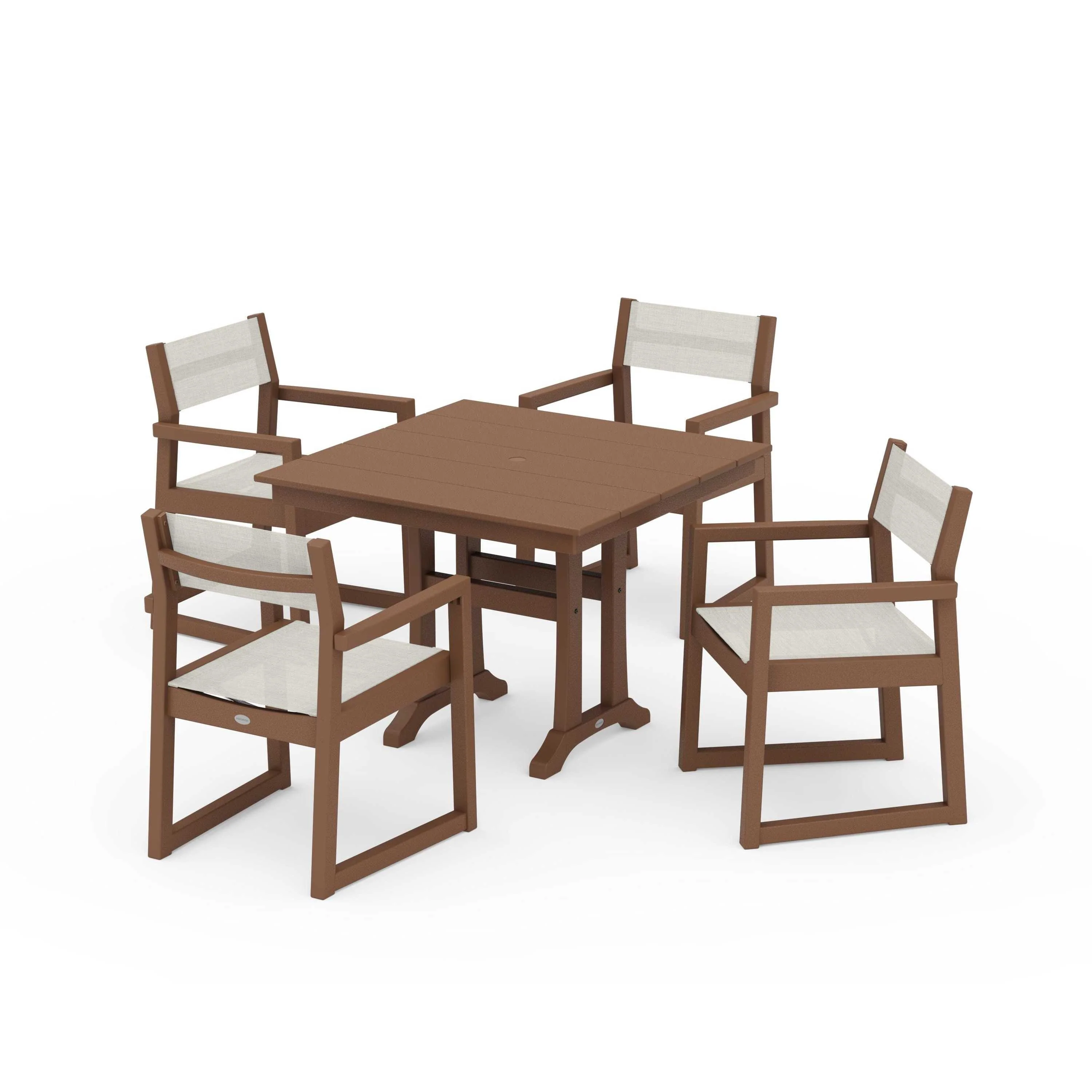 EDGE Sling 5-Piece Farmhouse Dining Set with Trestle Legs - Image 106