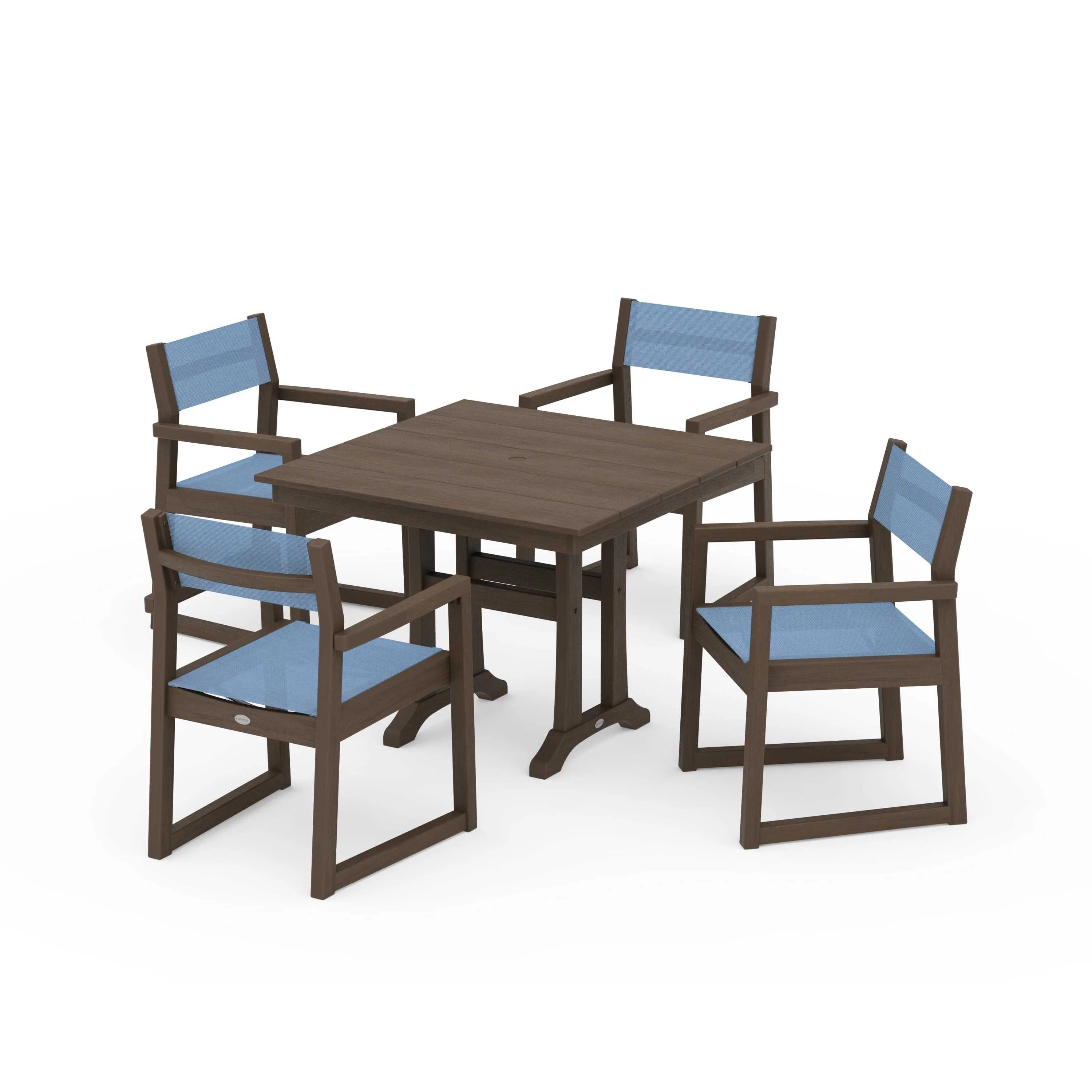 EDGE Sling 5-Piece Farmhouse Dining Set with Trestle Legs - Image 115