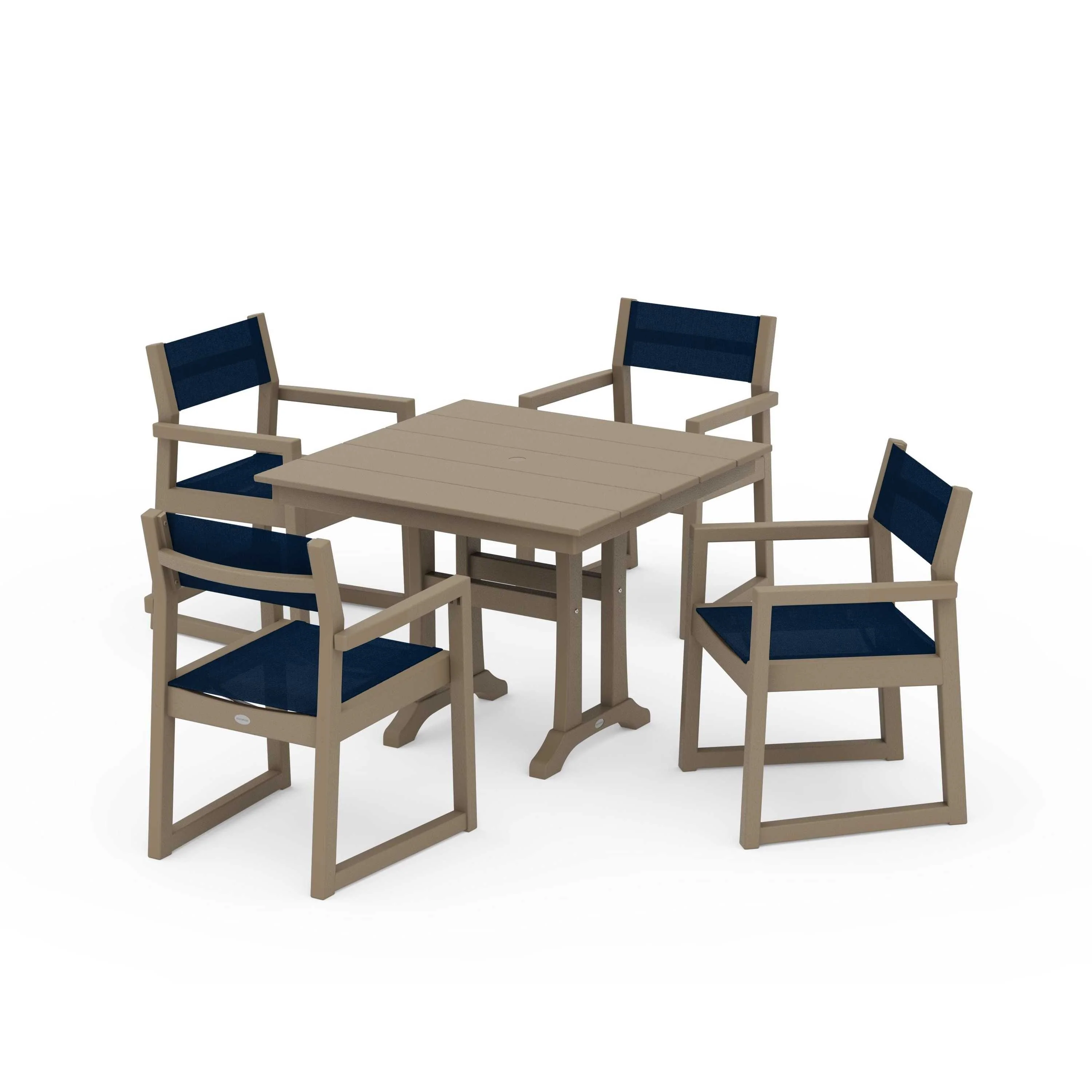 EDGE Sling 5-Piece Farmhouse Dining Set with Trestle Legs - Image 118