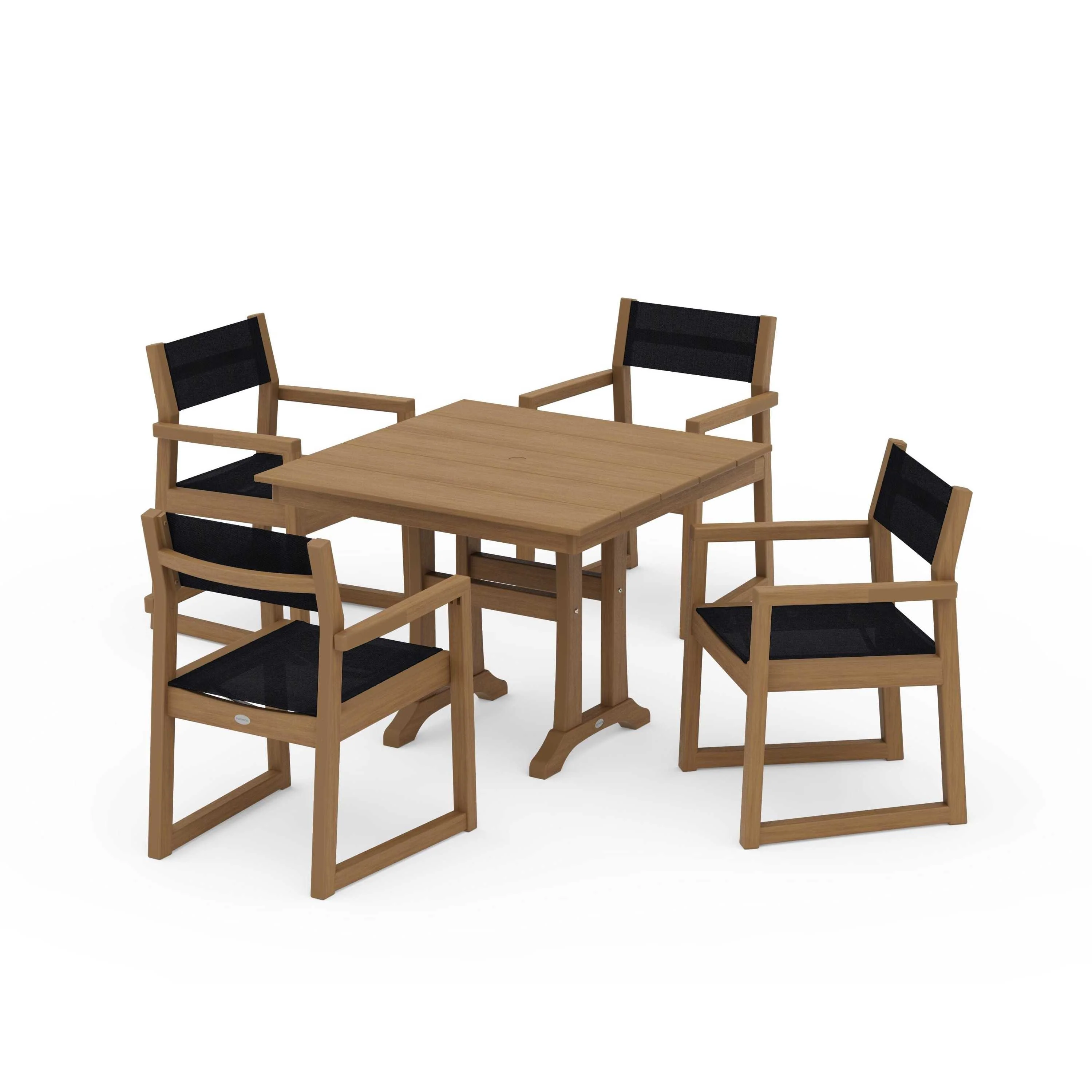 EDGE Sling 5-Piece Farmhouse Dining Set with Trestle Legs - Image 122
