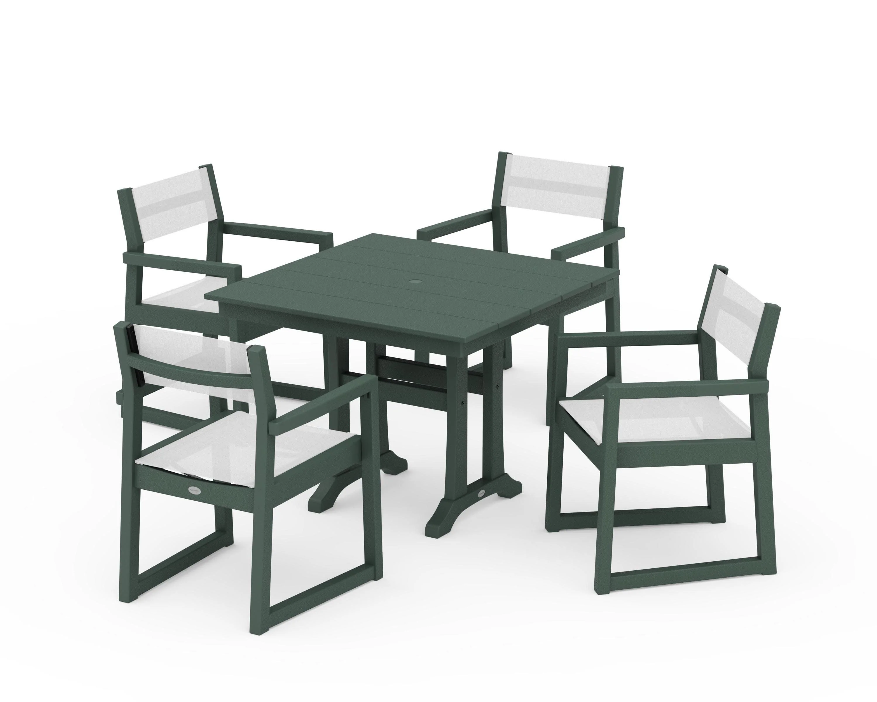 EDGE Sling 5-Piece Farmhouse Dining Set with Trestle Legs - Image 13