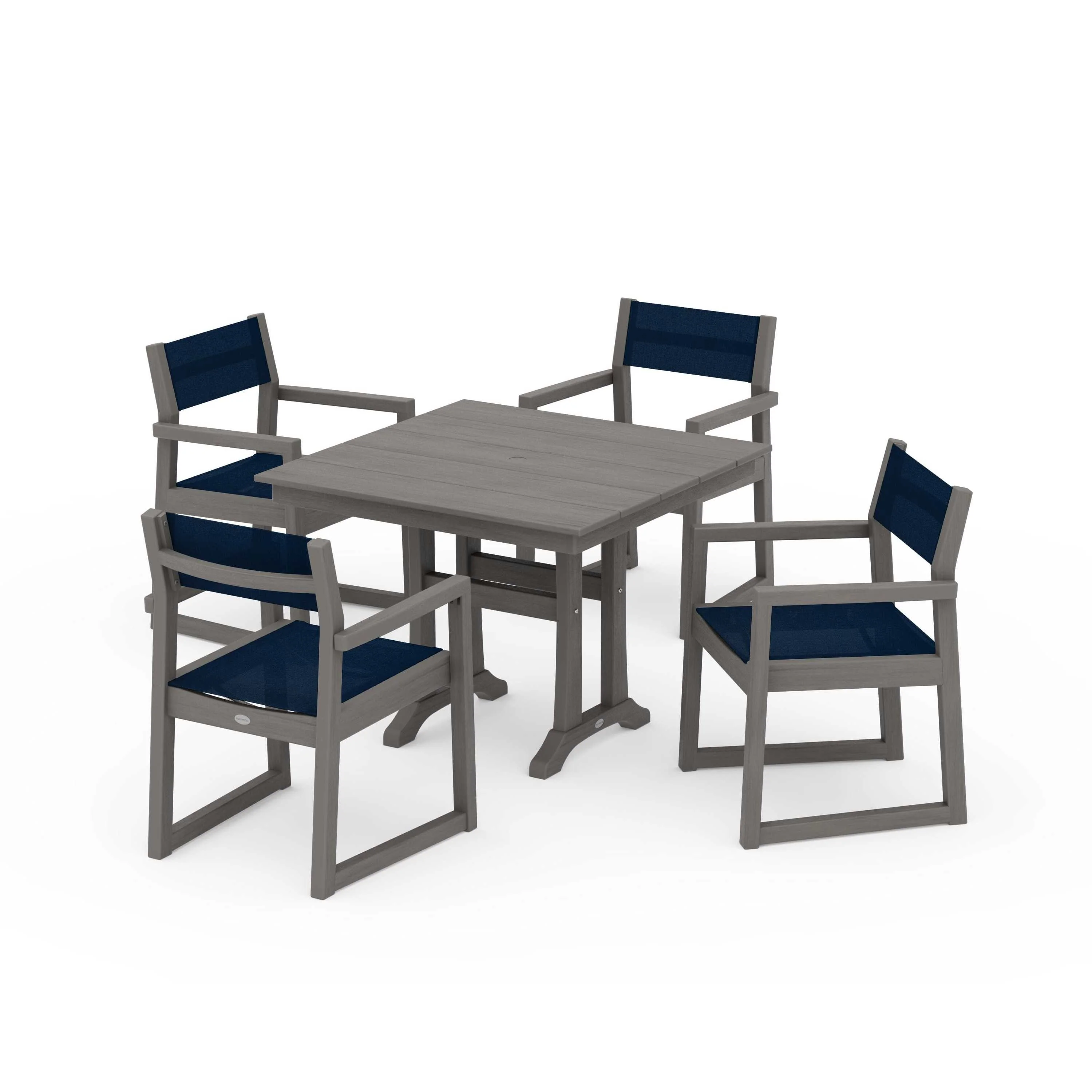 EDGE Sling 5-Piece Farmhouse Dining Set with Trestle Legs - Image 135