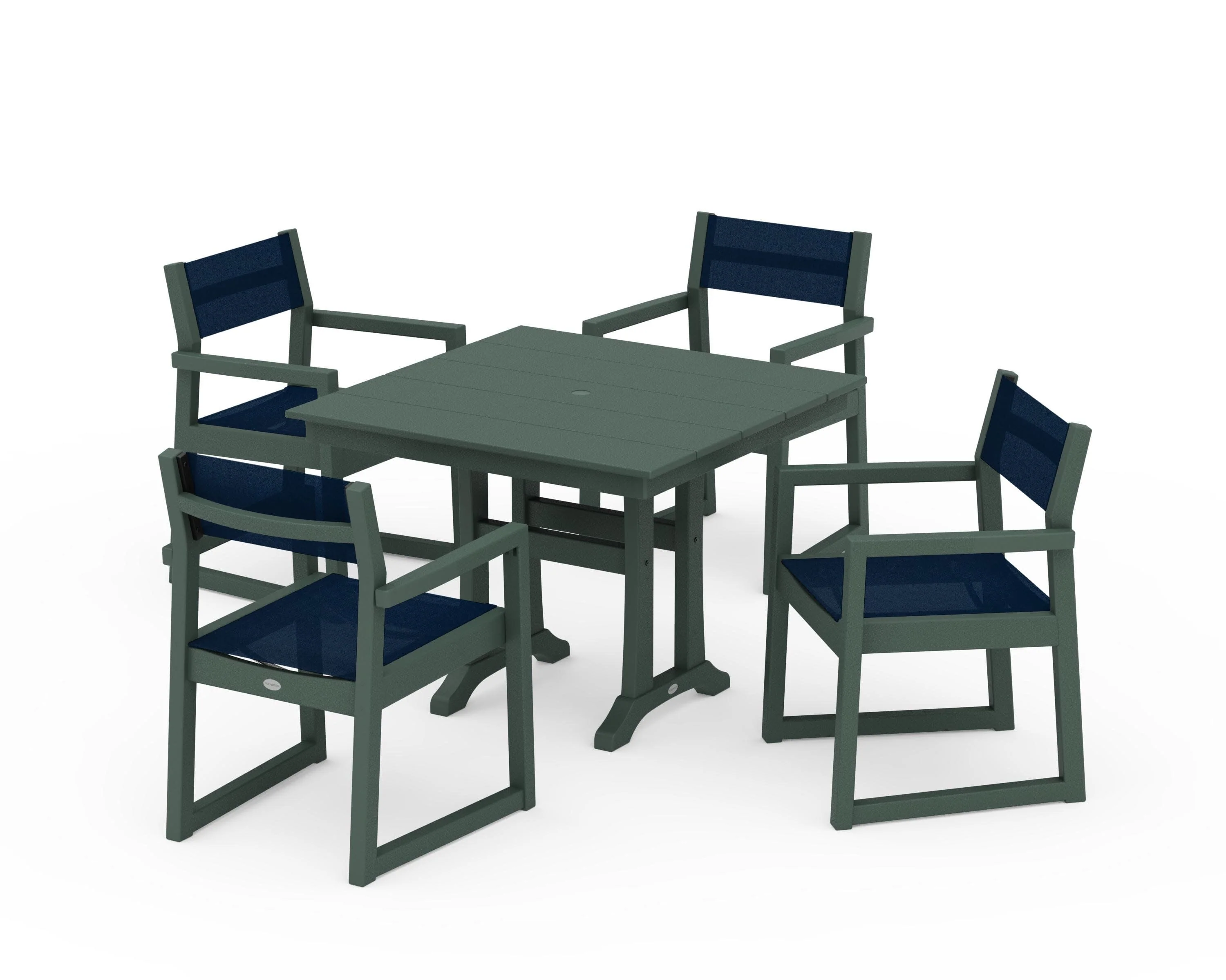 EDGE Sling 5-Piece Farmhouse Dining Set with Trestle Legs - Image 14