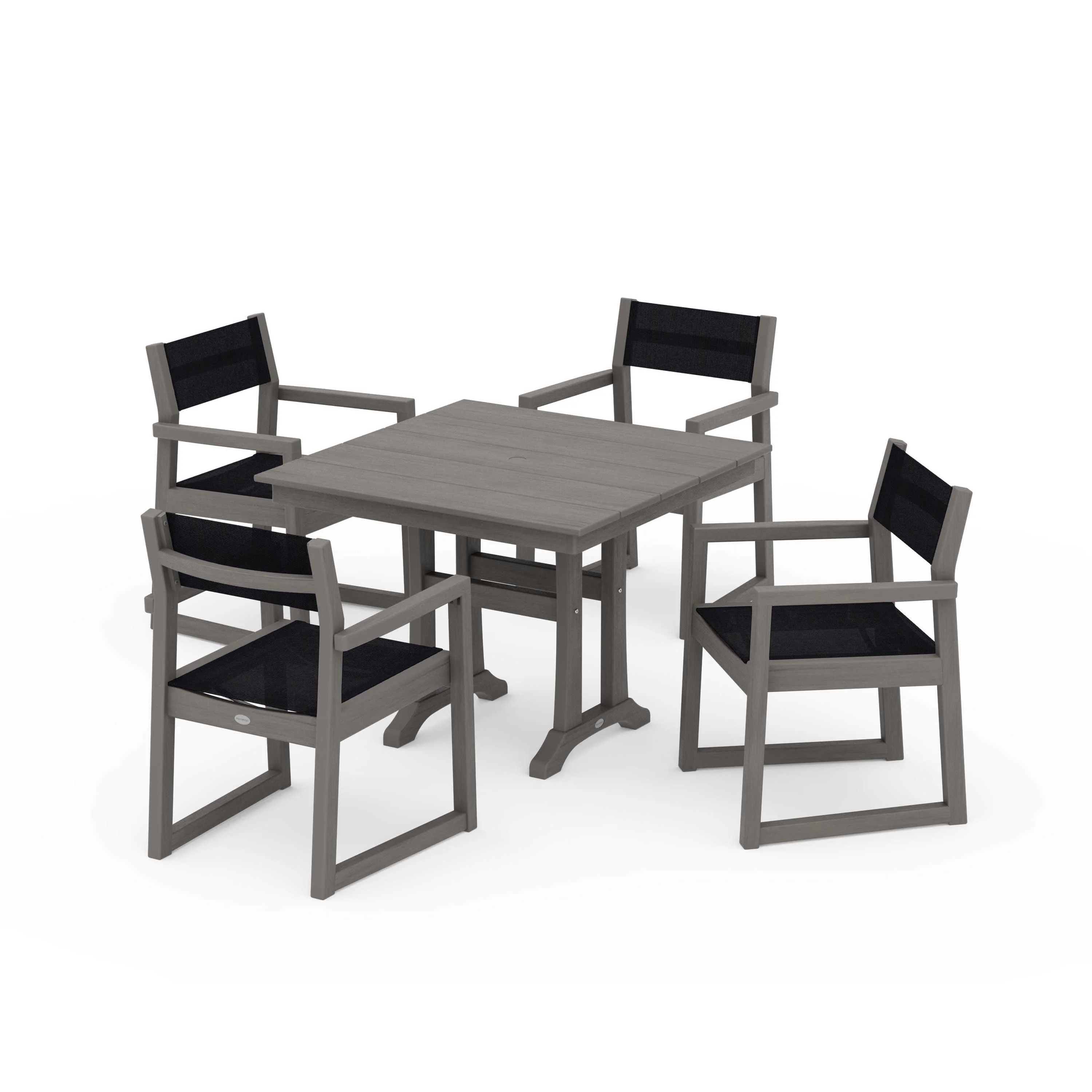 EDGE Sling 5-Piece Farmhouse Dining Set with Trestle Legs - Image 141