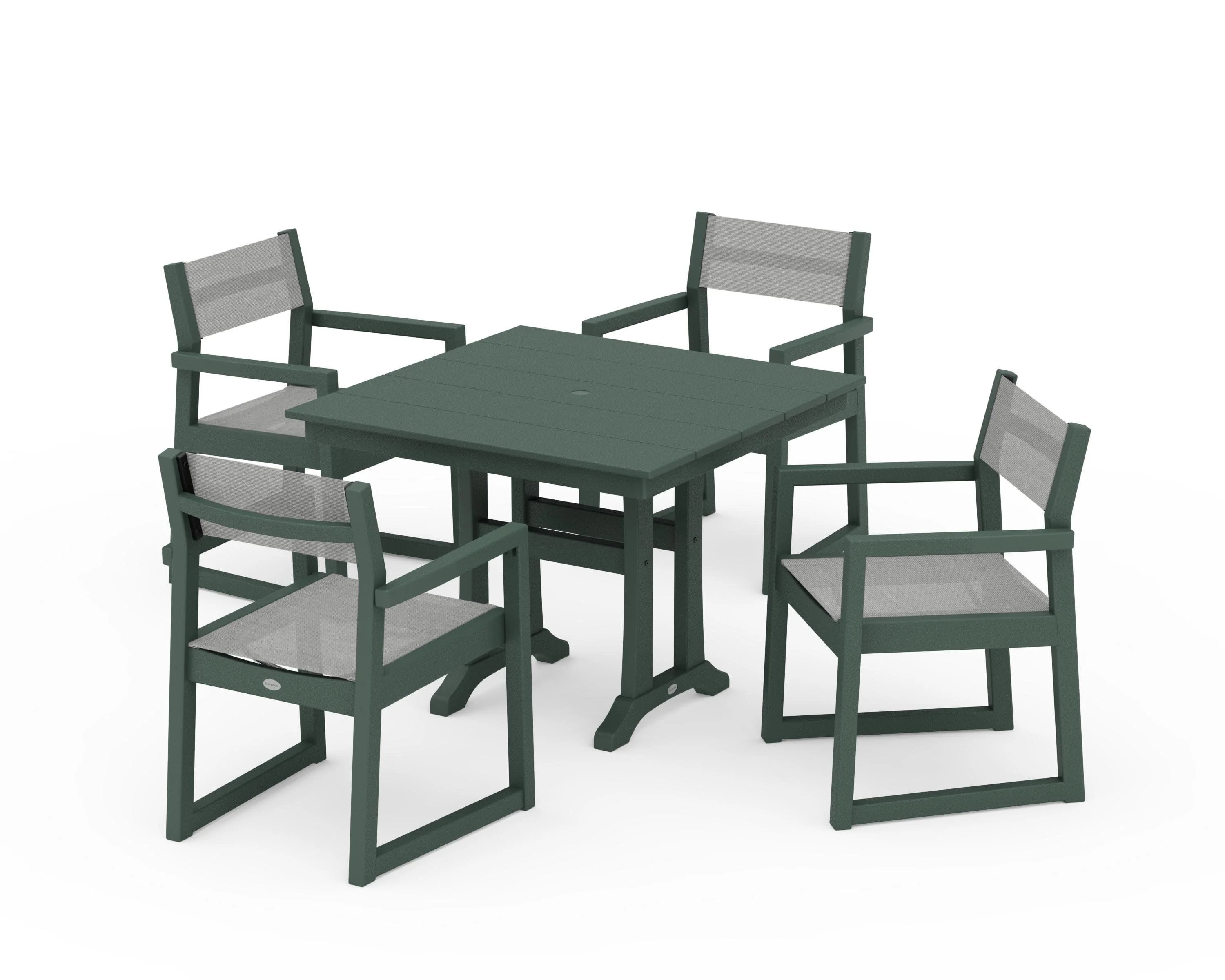 EDGE Sling 5-Piece Farmhouse Dining Set with Trestle Legs - Image 15