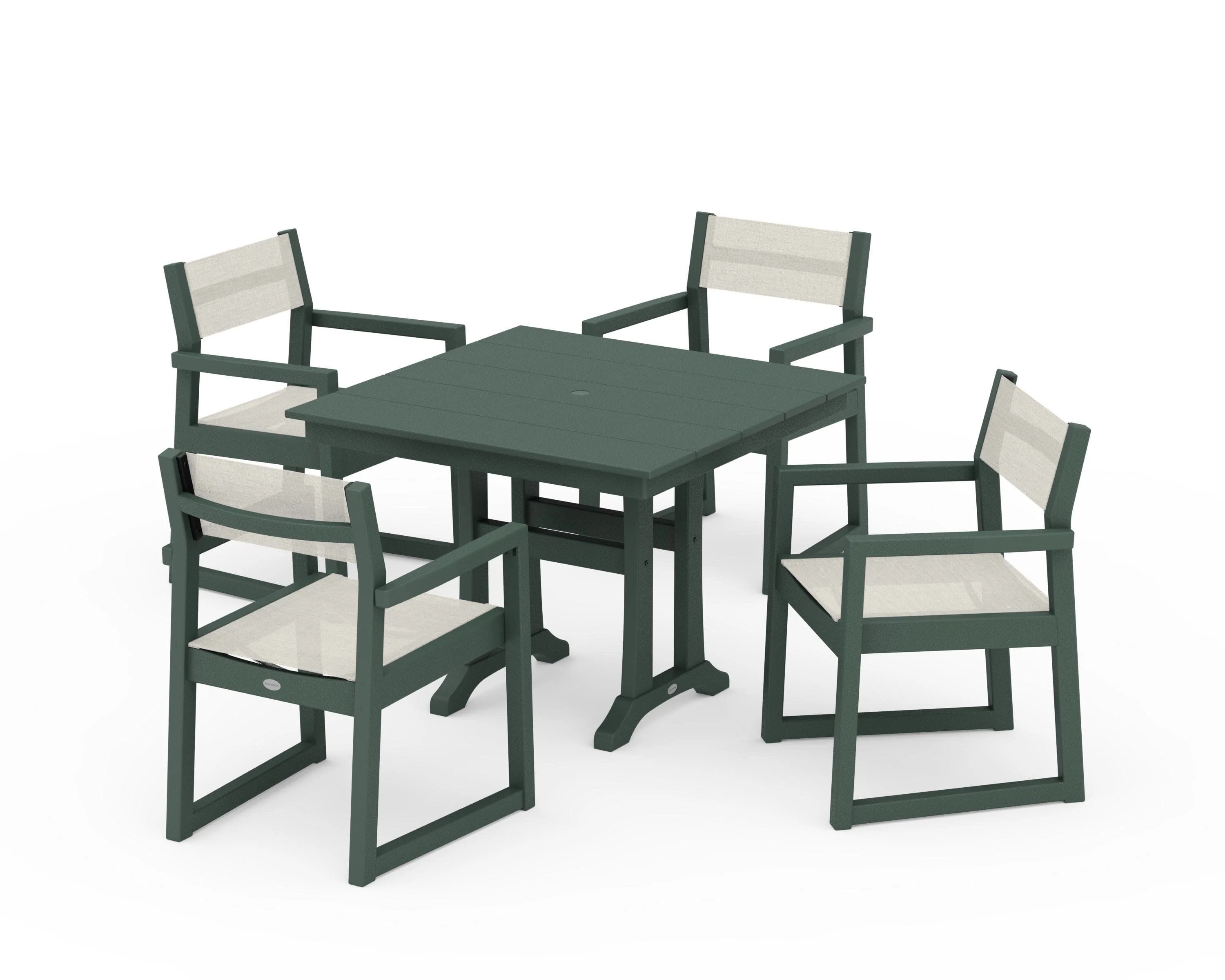 EDGE Sling 5-Piece Farmhouse Dining Set with Trestle Legs - Image 18