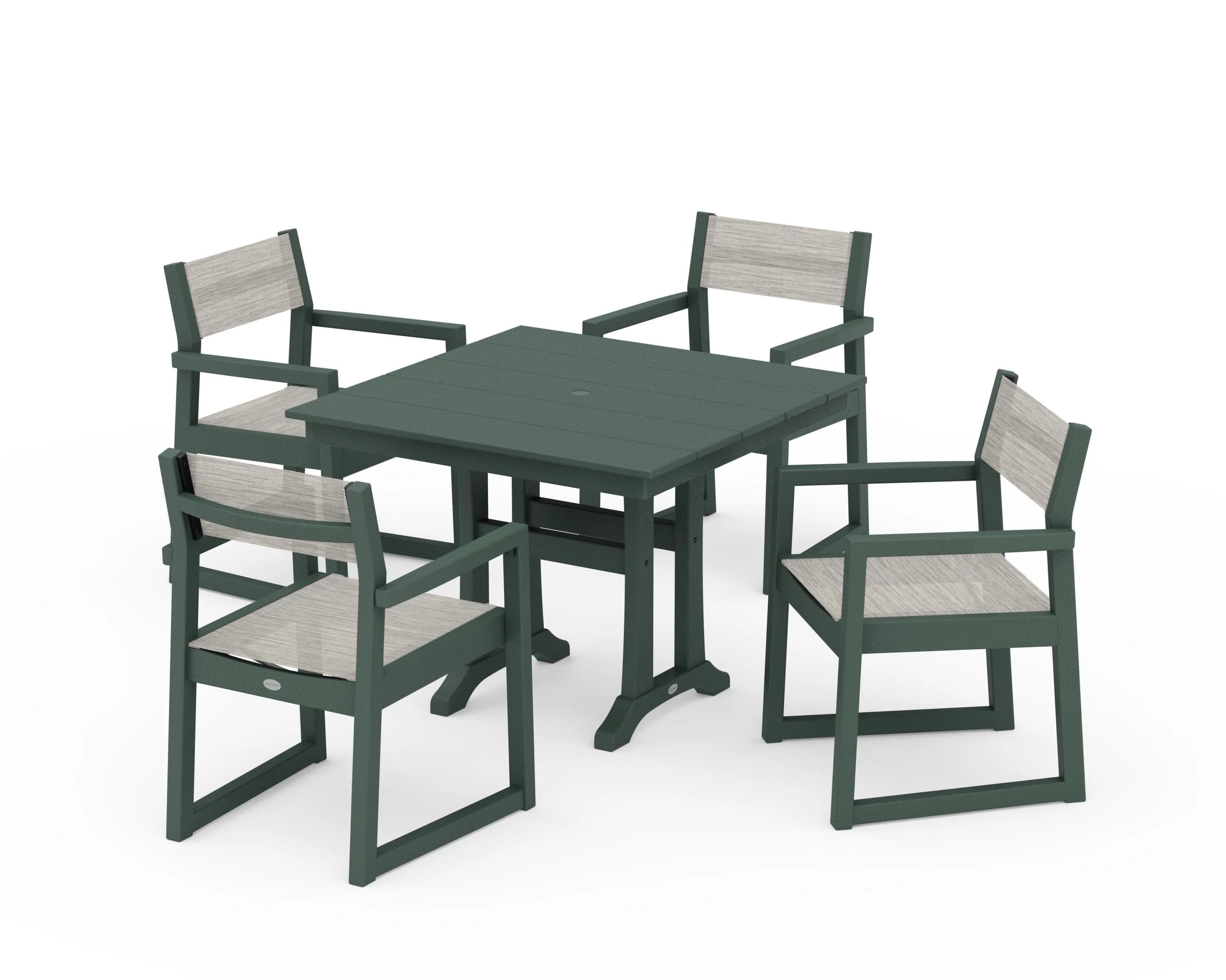 EDGE Sling 5-Piece Farmhouse Dining Set with Trestle Legs - Image 19