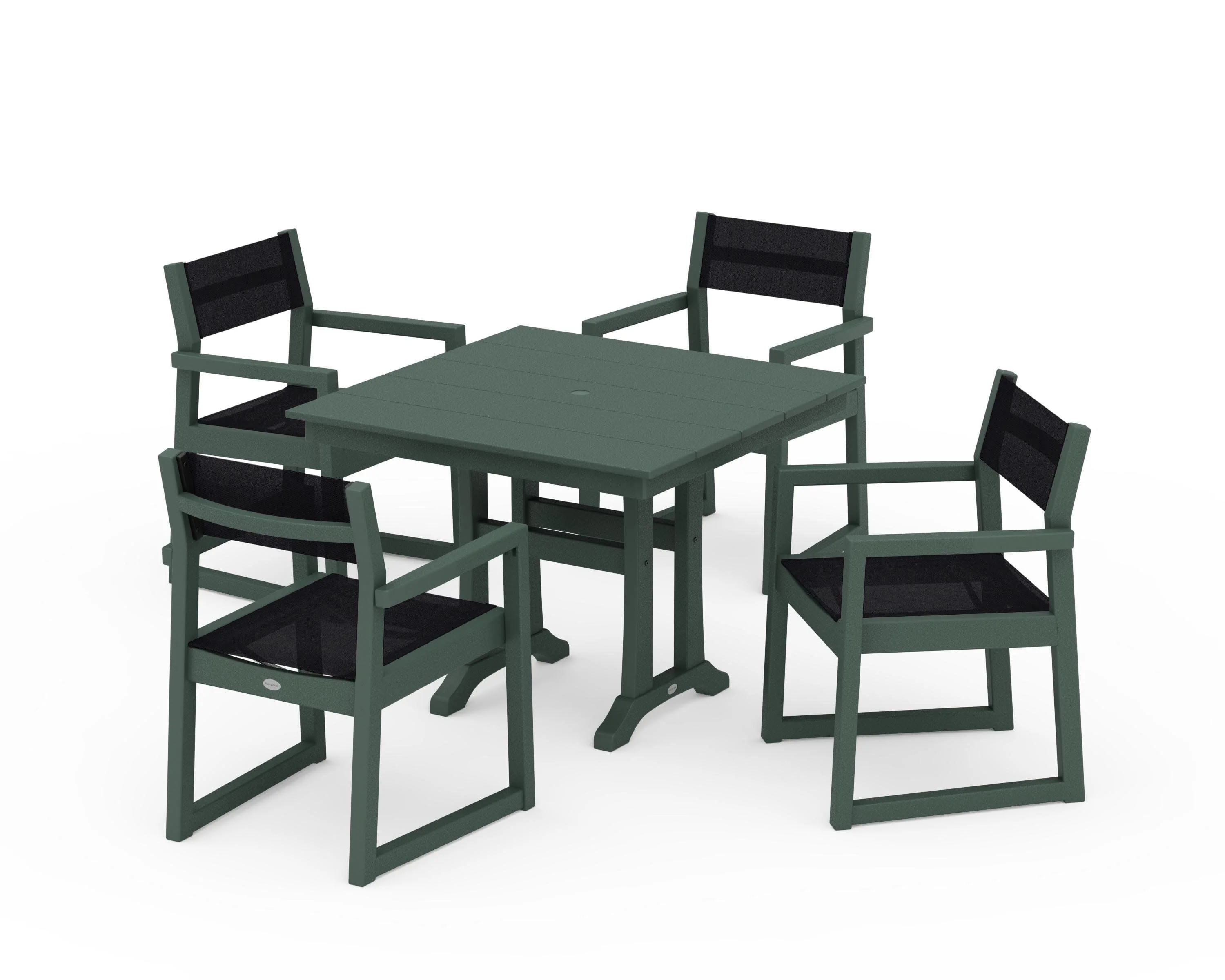 EDGE Sling 5-Piece Farmhouse Dining Set with Trestle Legs - Image 21
