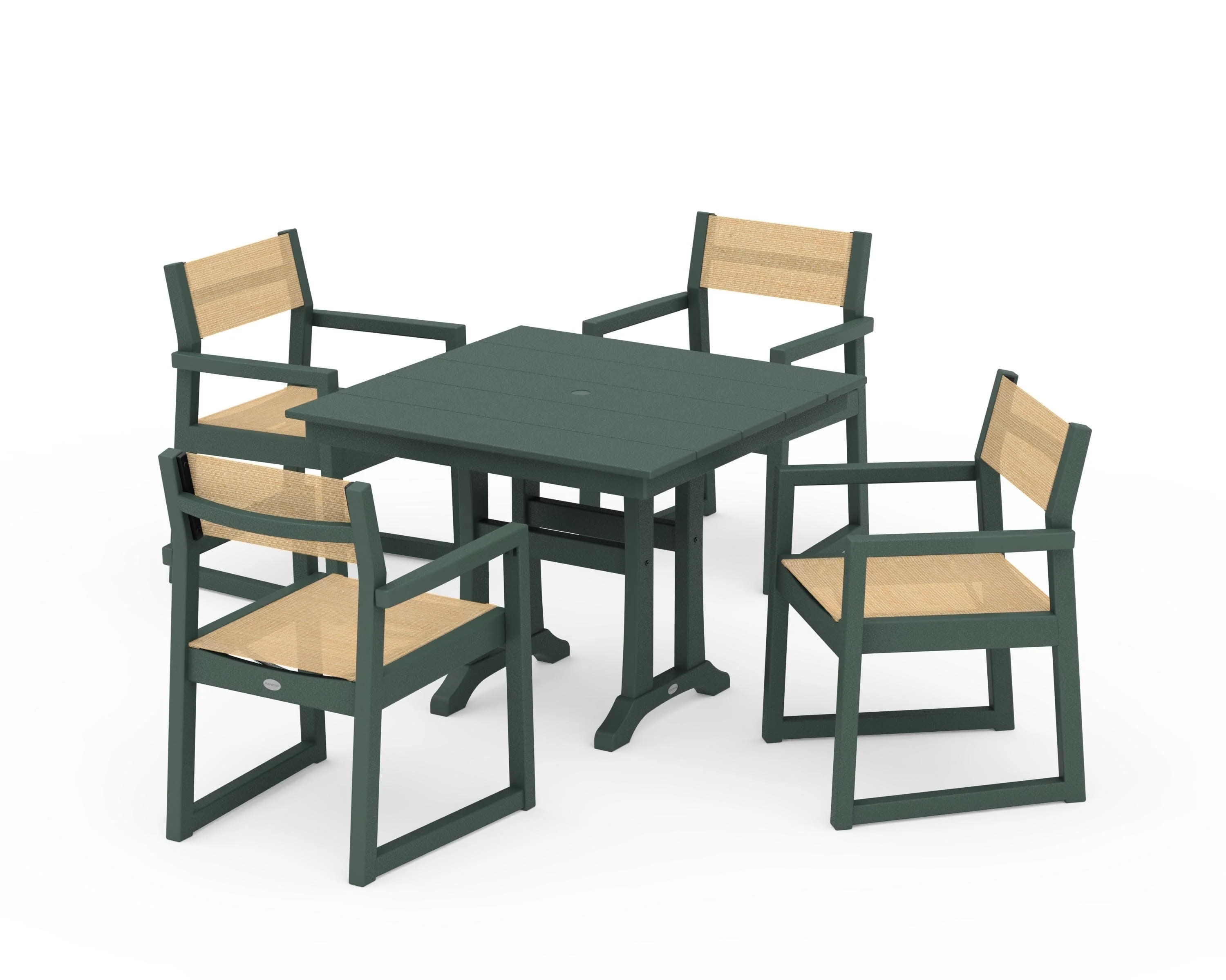 EDGE Sling 5-Piece Farmhouse Dining Set with Trestle Legs - Image 22