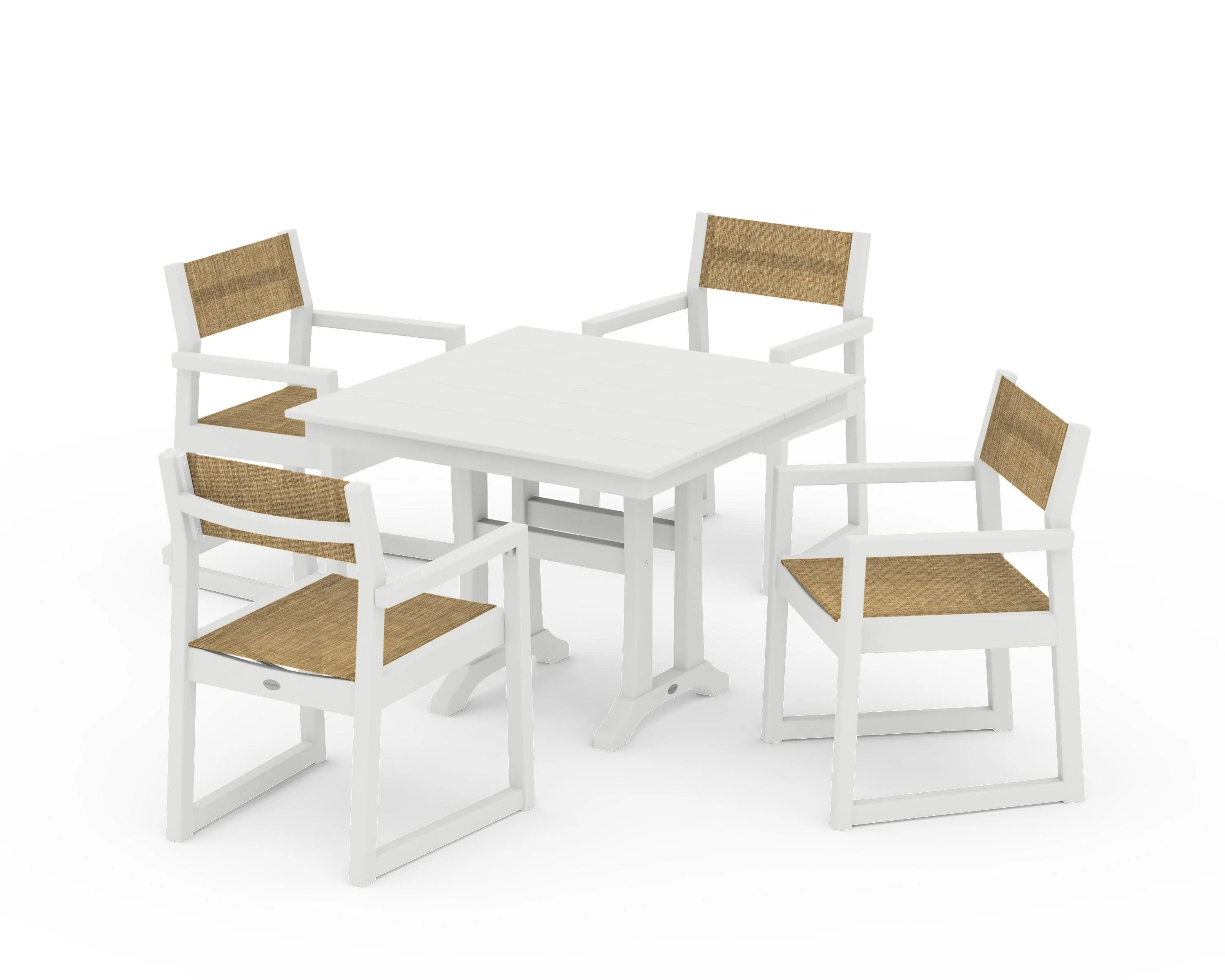 EDGE Sling 5-Piece Farmhouse Dining Set with Trestle Legs - Image 28