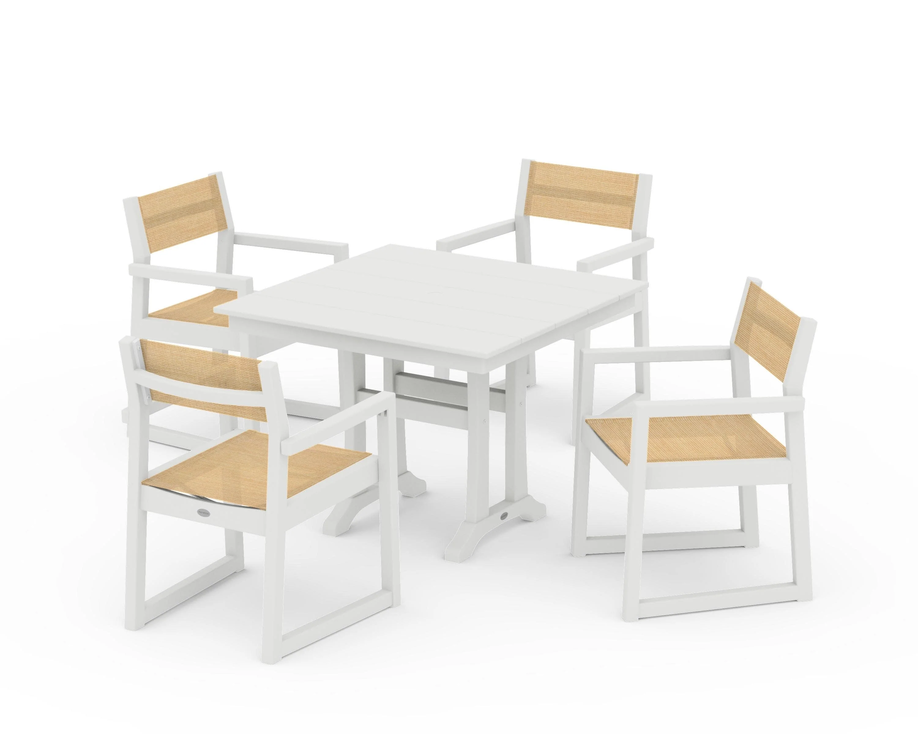 EDGE Sling 5-Piece Farmhouse Dining Set with Trestle Legs - Image 33