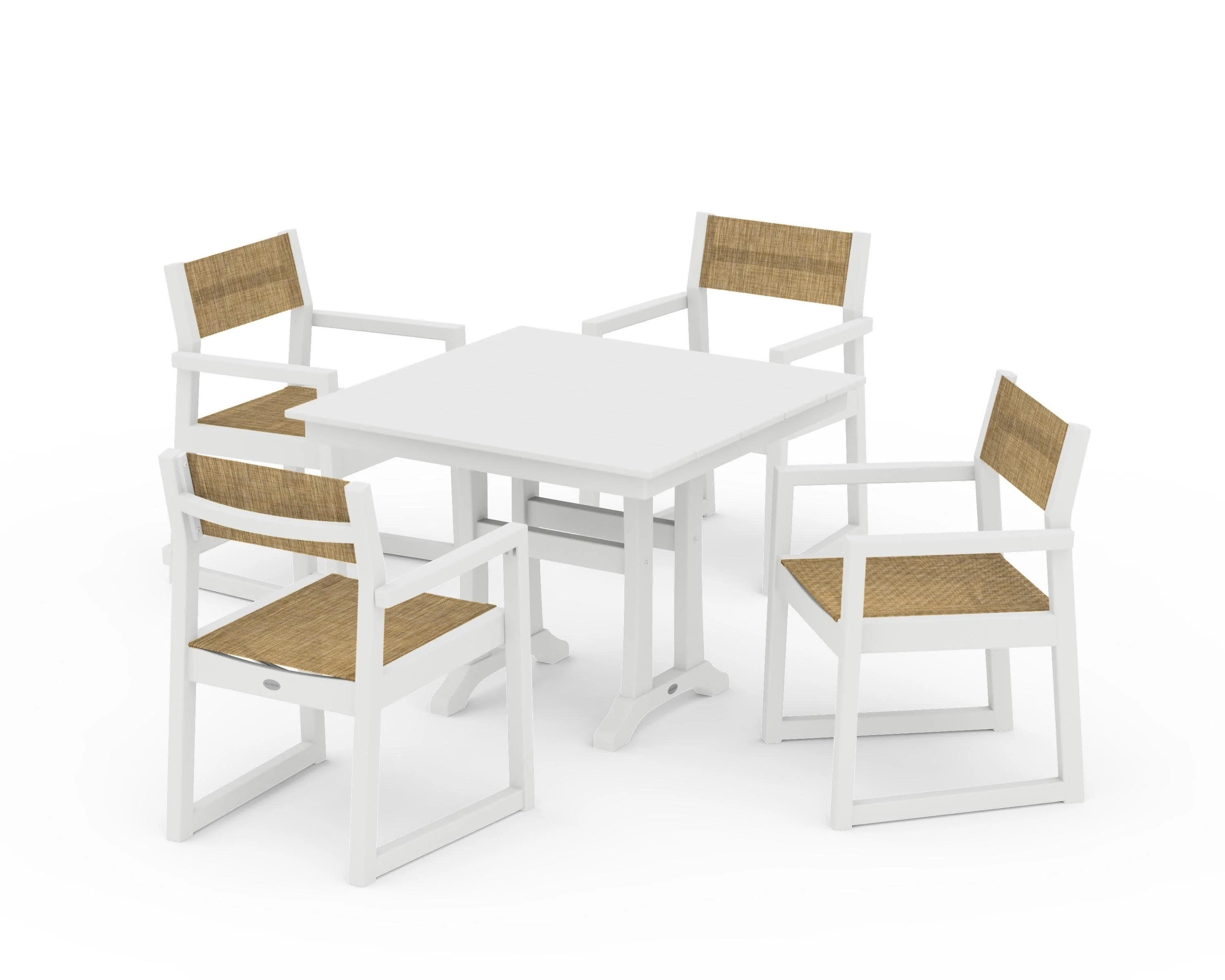 EDGE Sling 5-Piece Farmhouse Dining Set with Trestle Legs - Image 39