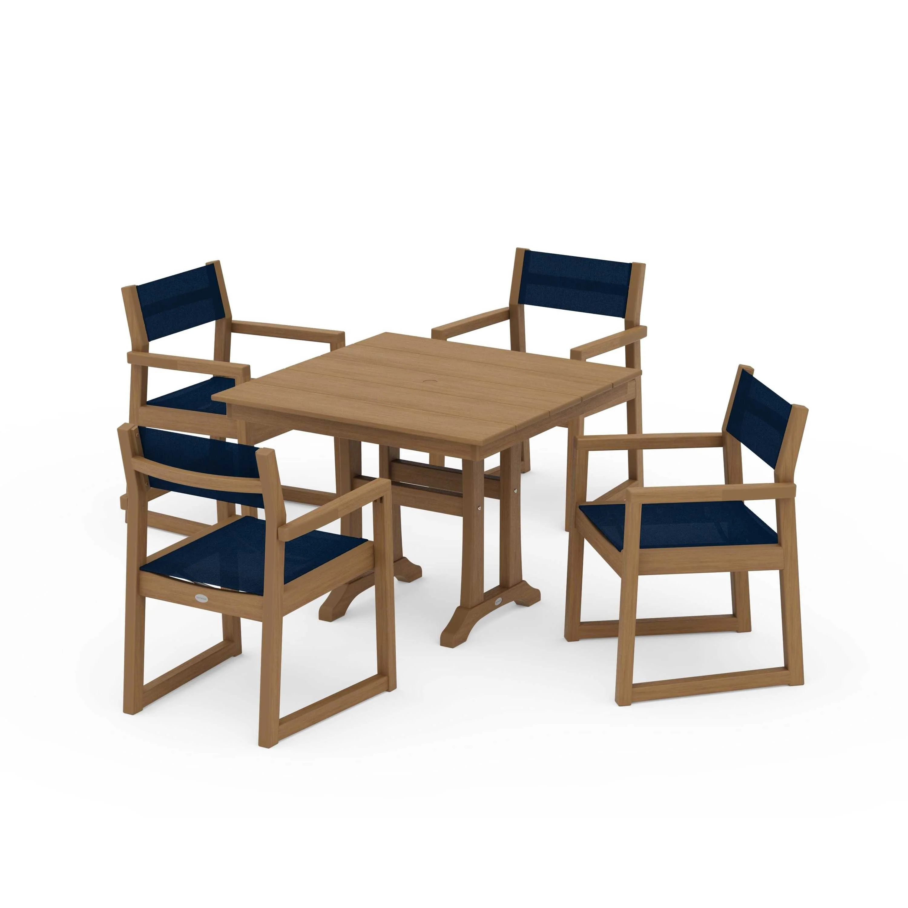 EDGE Sling 5-Piece Farmhouse Dining Set with Trestle Legs - Image 46