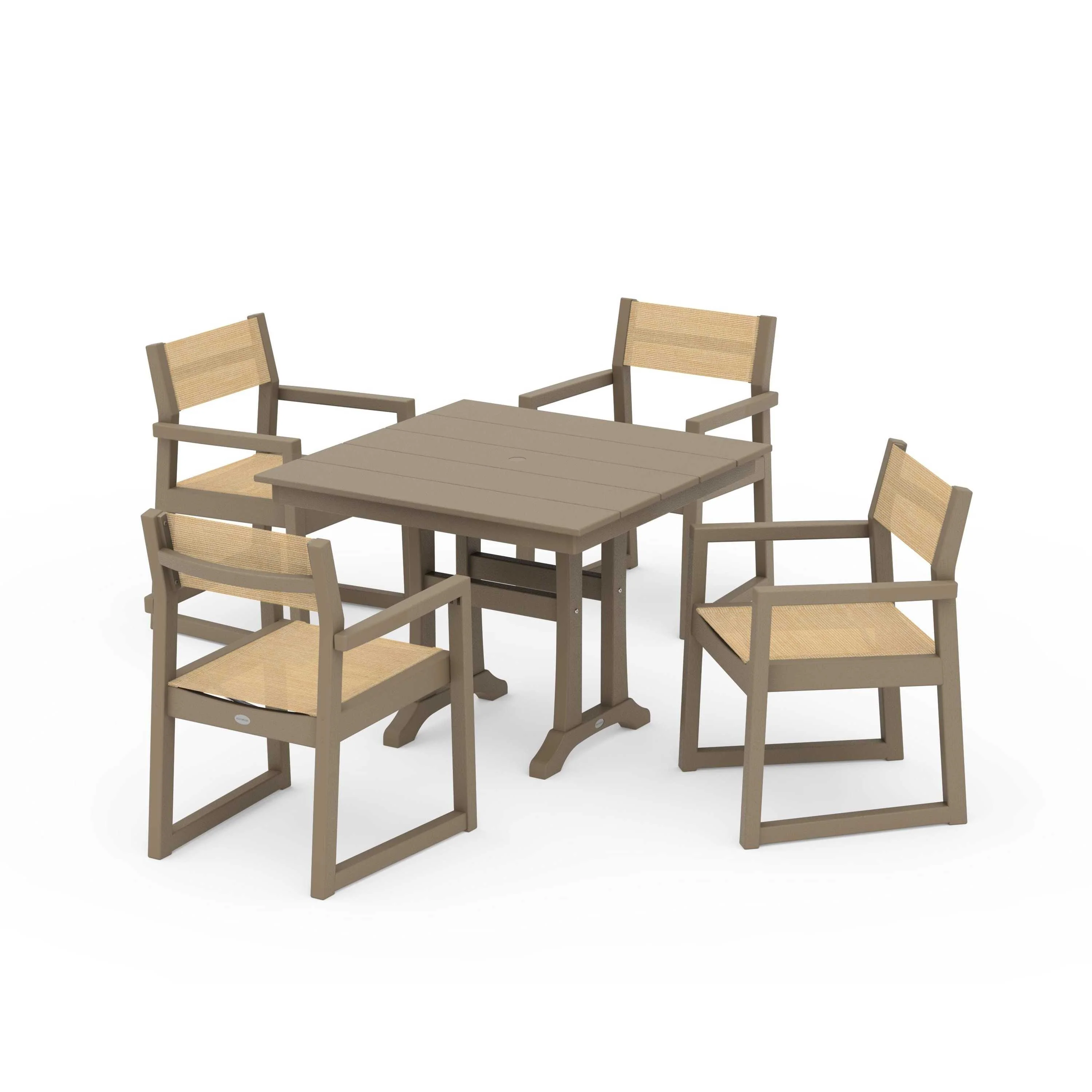 EDGE Sling 5-Piece Farmhouse Dining Set with Trestle Legs - Image 52