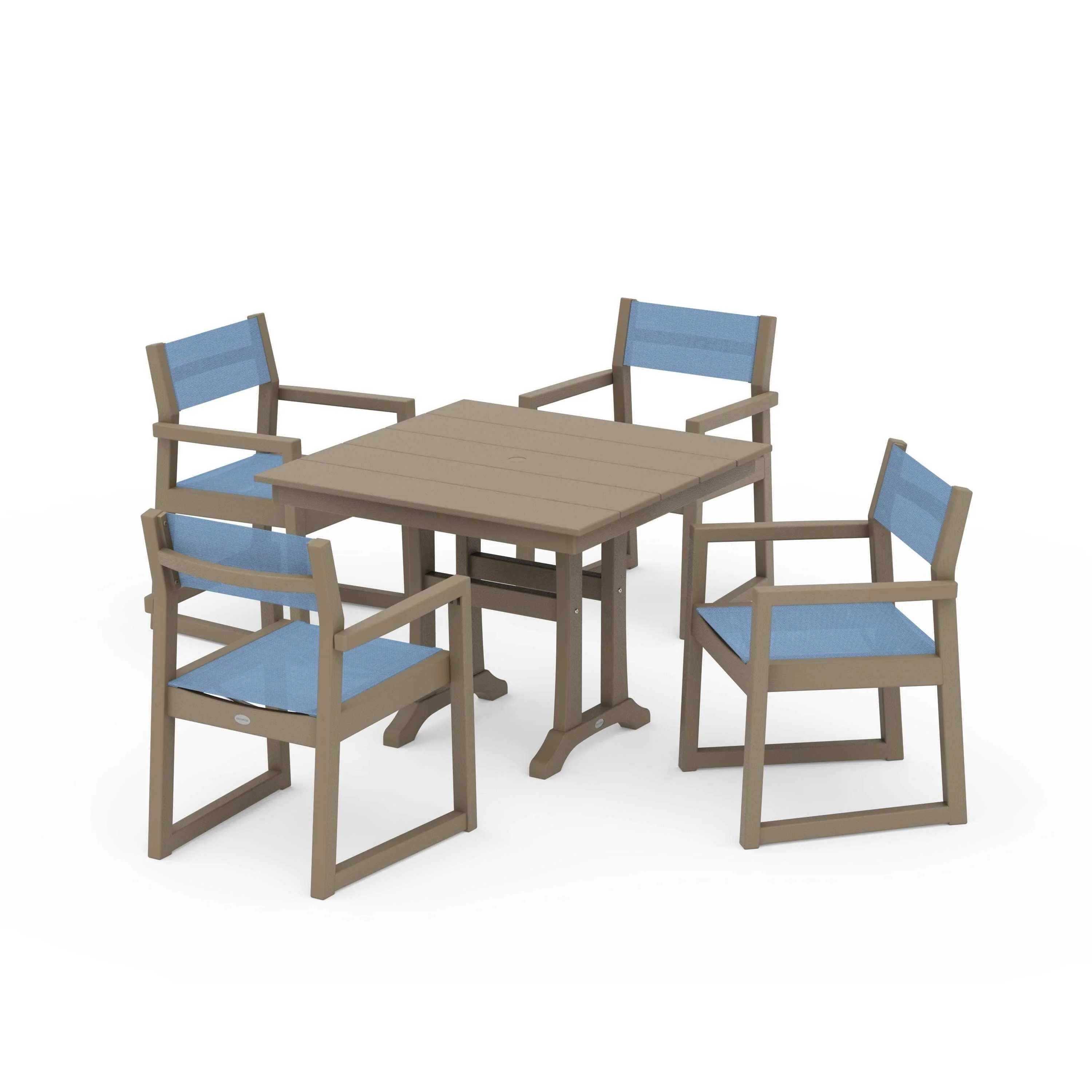 EDGE Sling 5-Piece Farmhouse Dining Set with Trestle Legs - Image 53