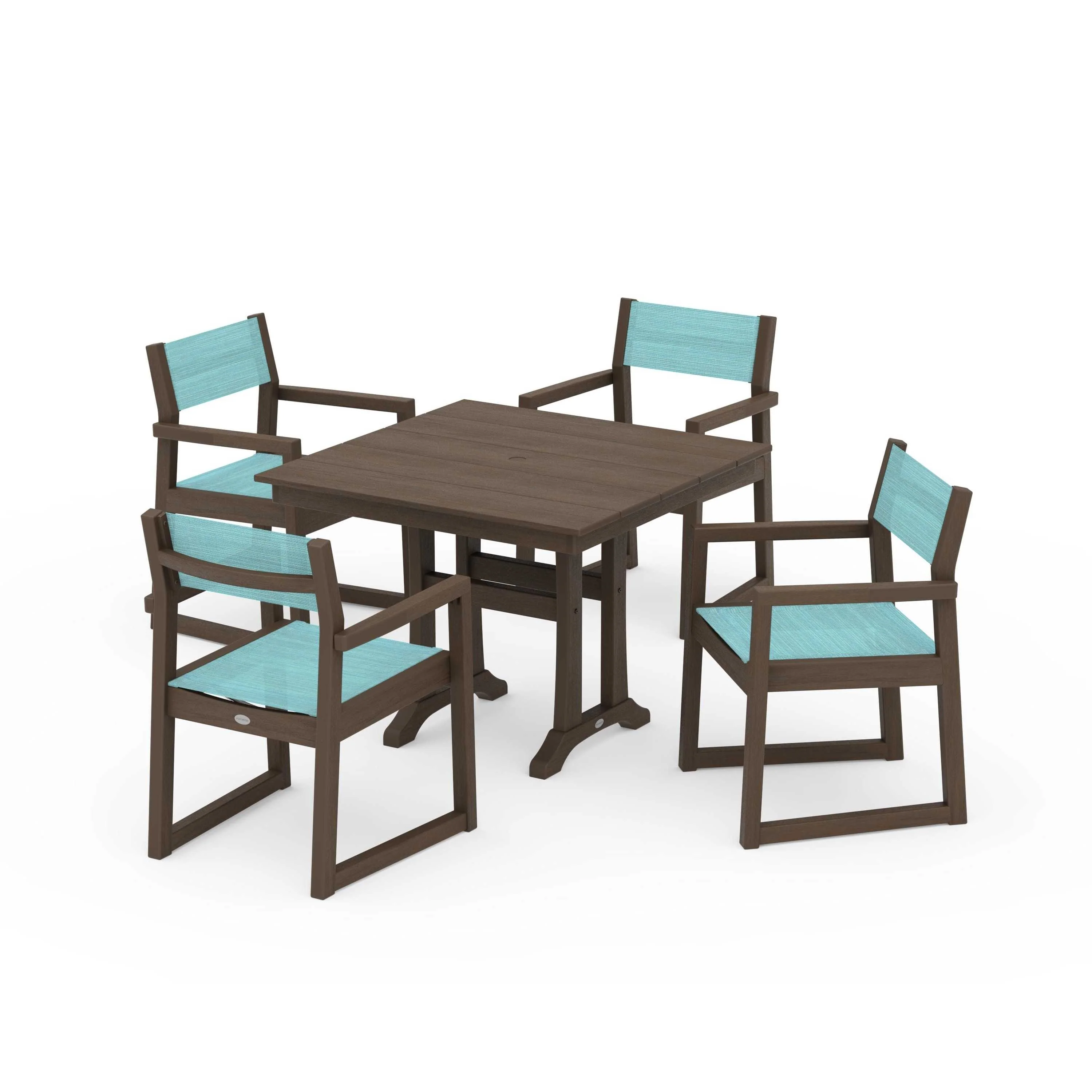 EDGE Sling 5-Piece Farmhouse Dining Set with Trestle Legs - Image 69