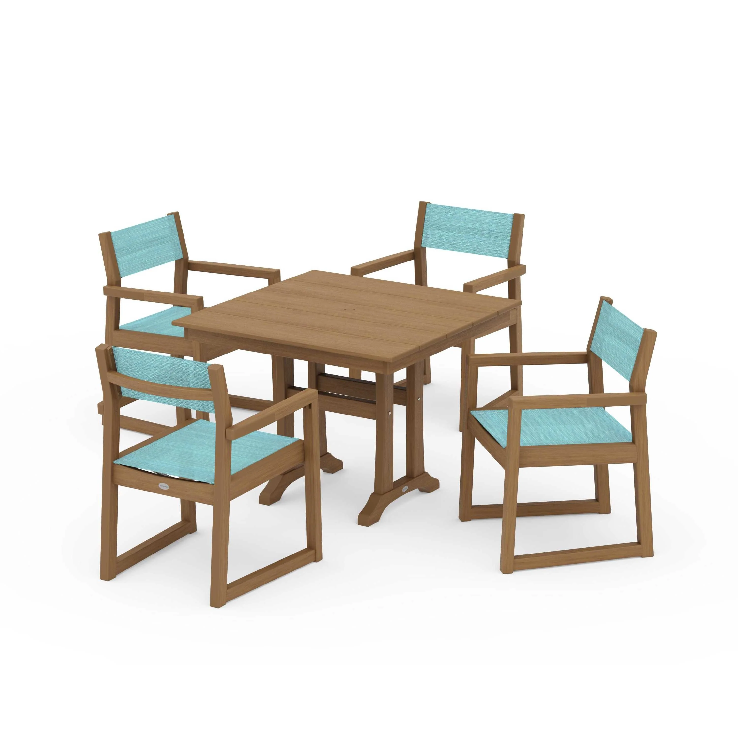 EDGE Sling 5-Piece Farmhouse Dining Set with Trestle Legs - Image 88