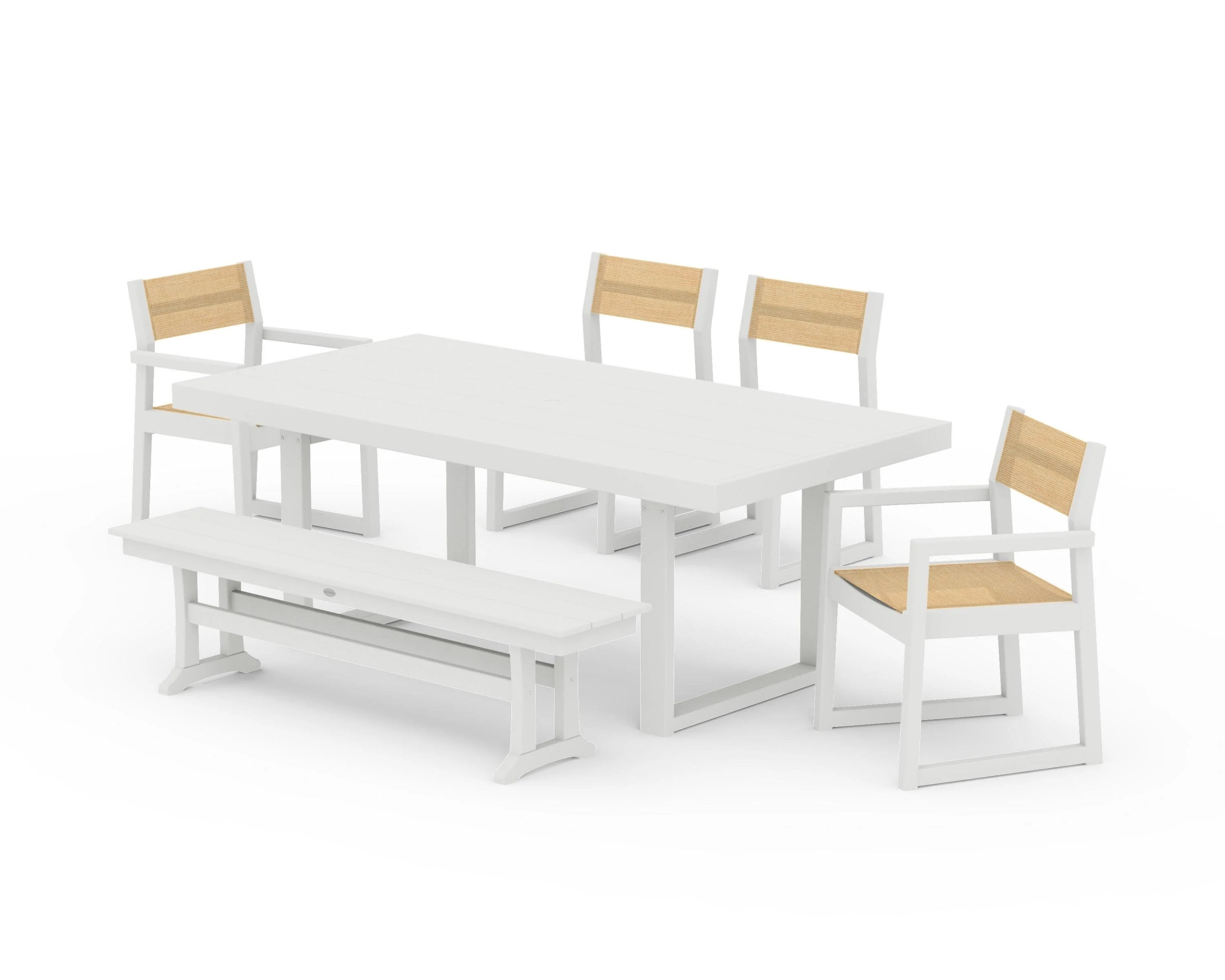 EDGE Sling 6-Piece Dining Set with Bench - Image 11