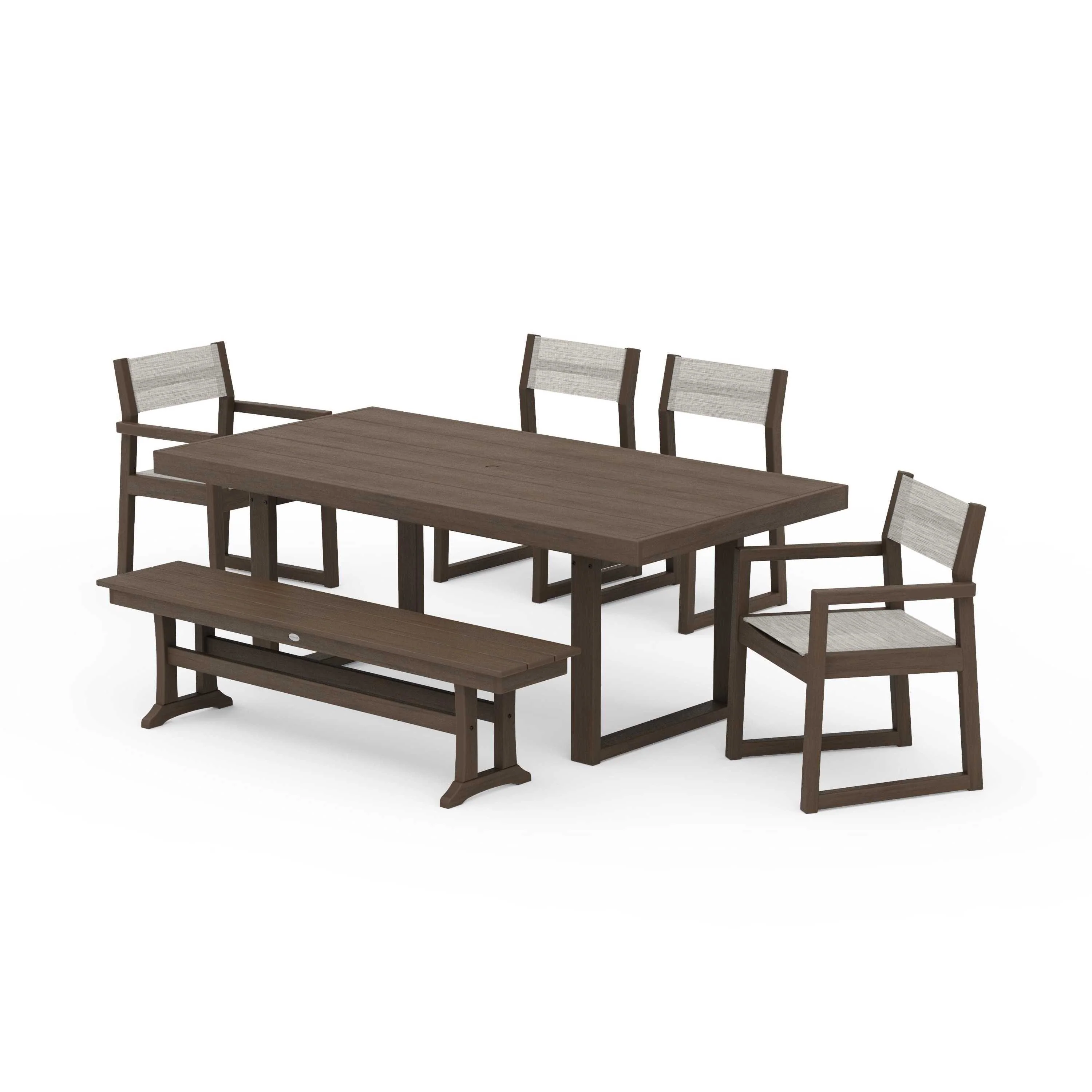 EDGE Sling 6-Piece Dining Set with Bench - Image 110
