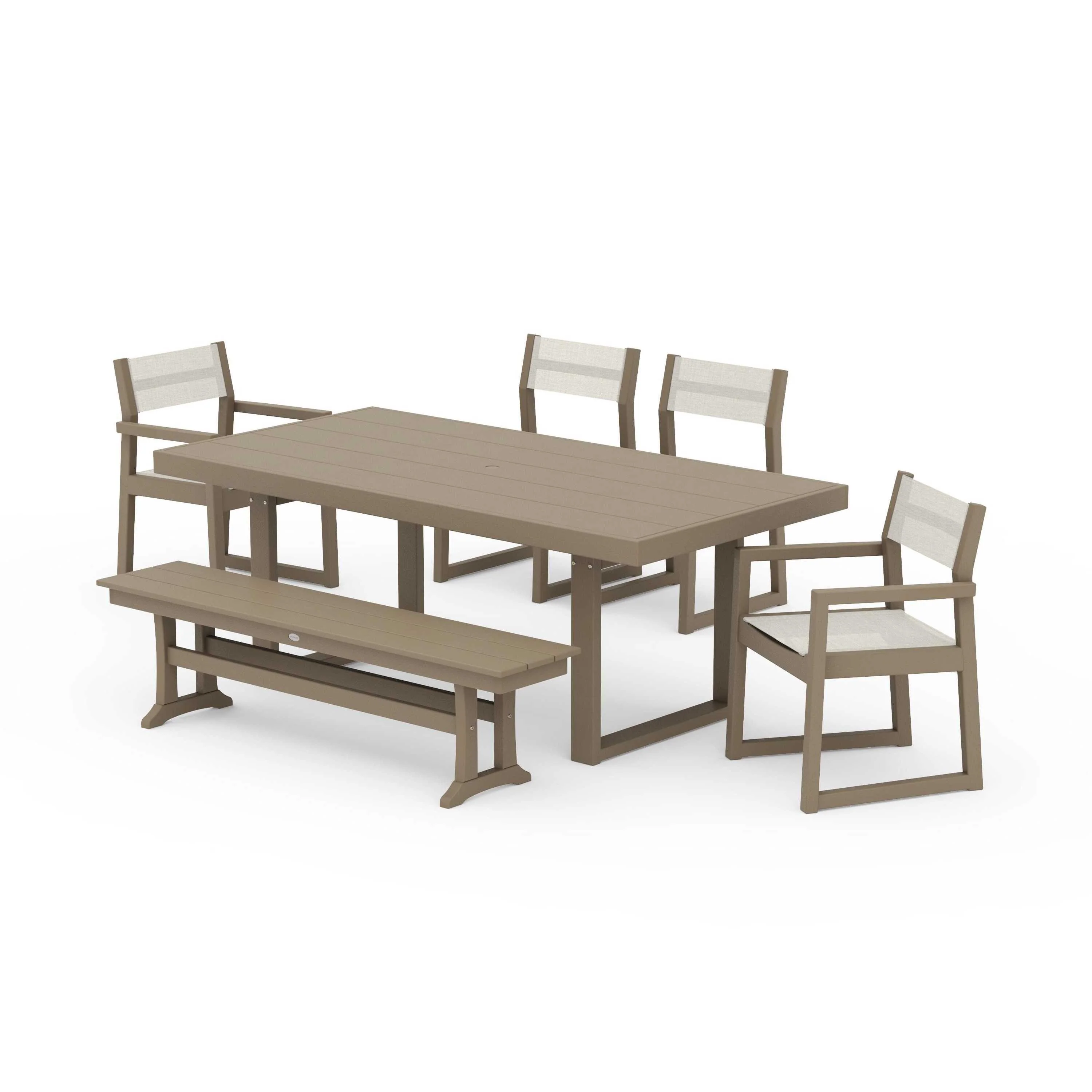 EDGE Sling 6-Piece Dining Set with Bench - Image 128