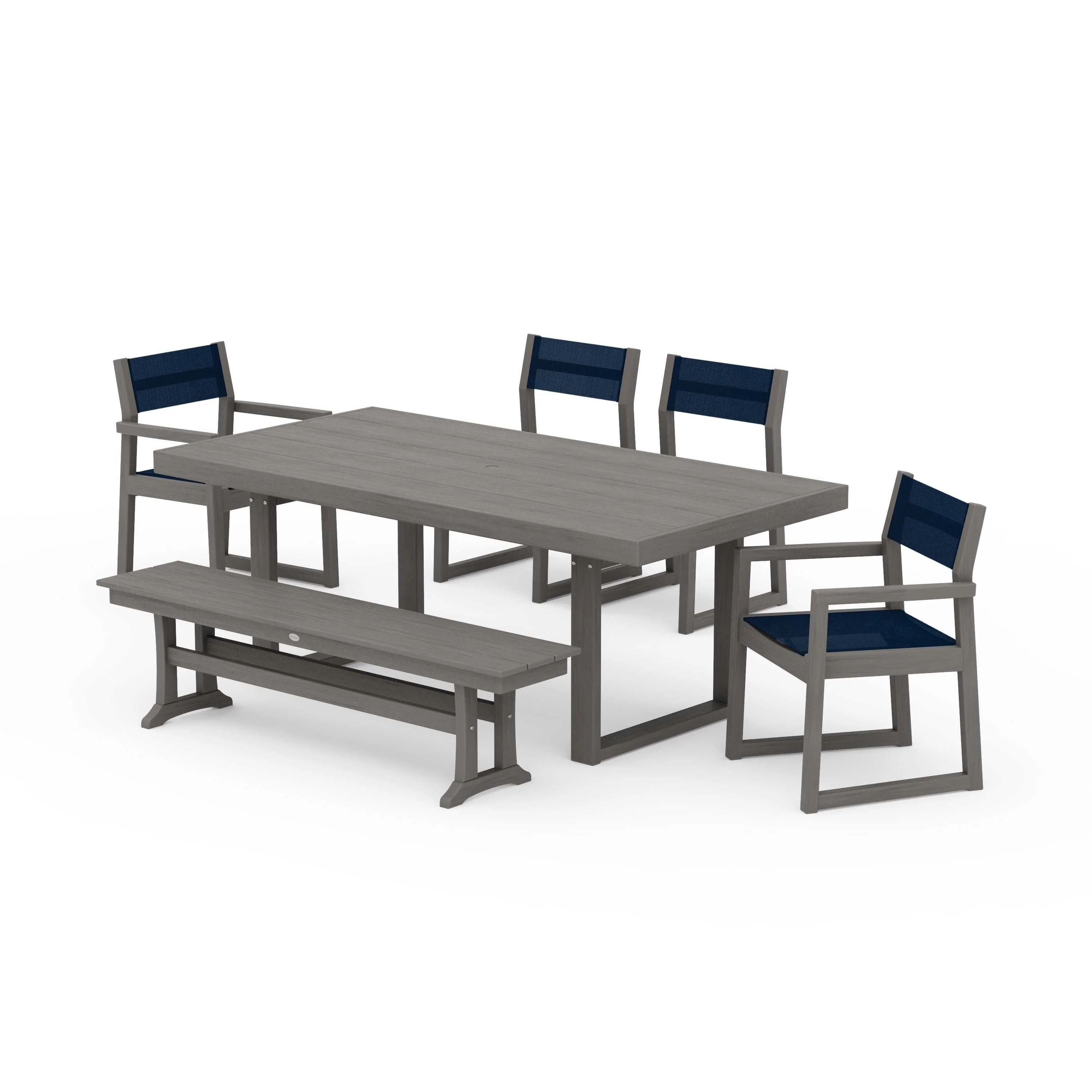 EDGE Sling 6-Piece Dining Set with Bench - Image 140
