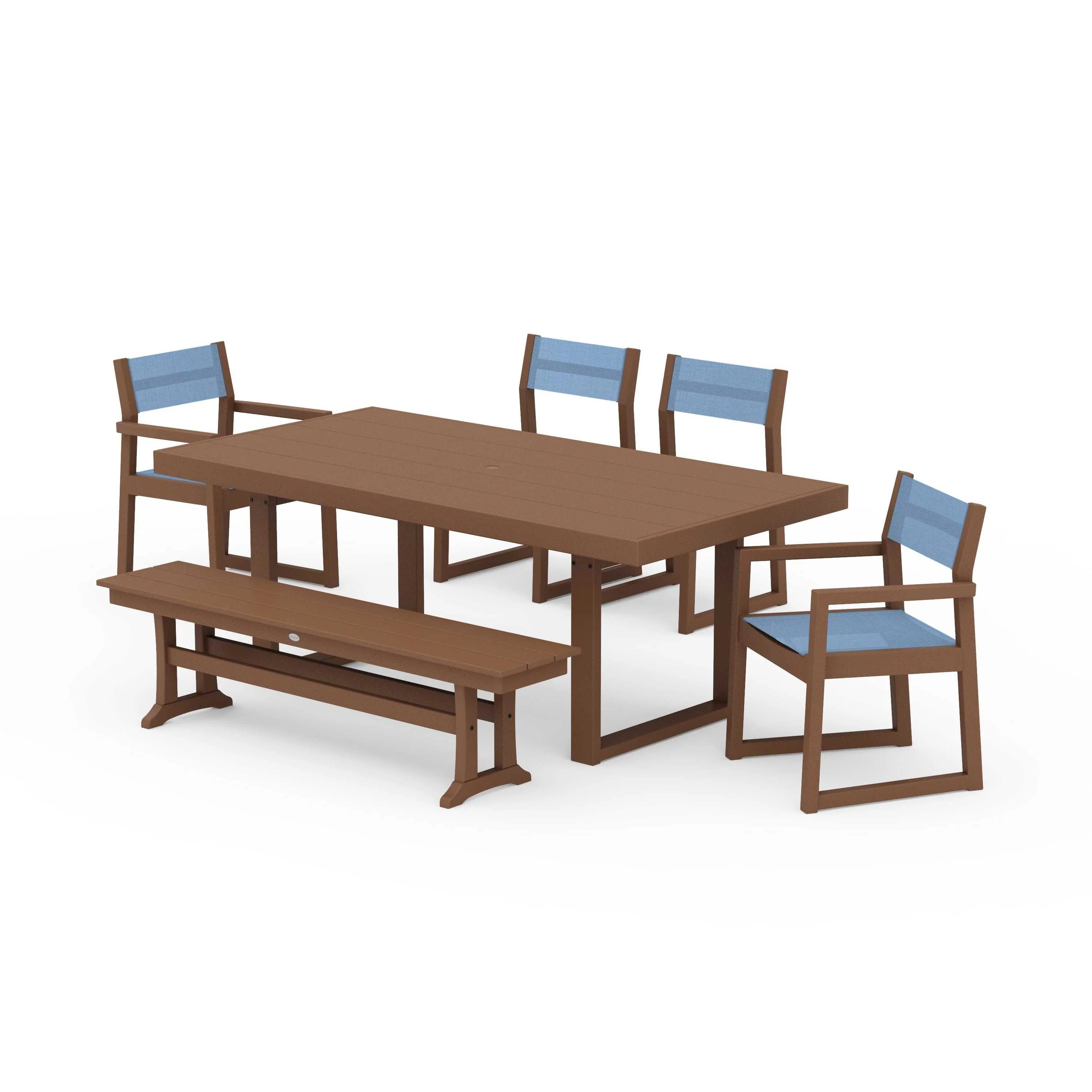 EDGE Sling 6-Piece Dining Set with Bench - Image 143