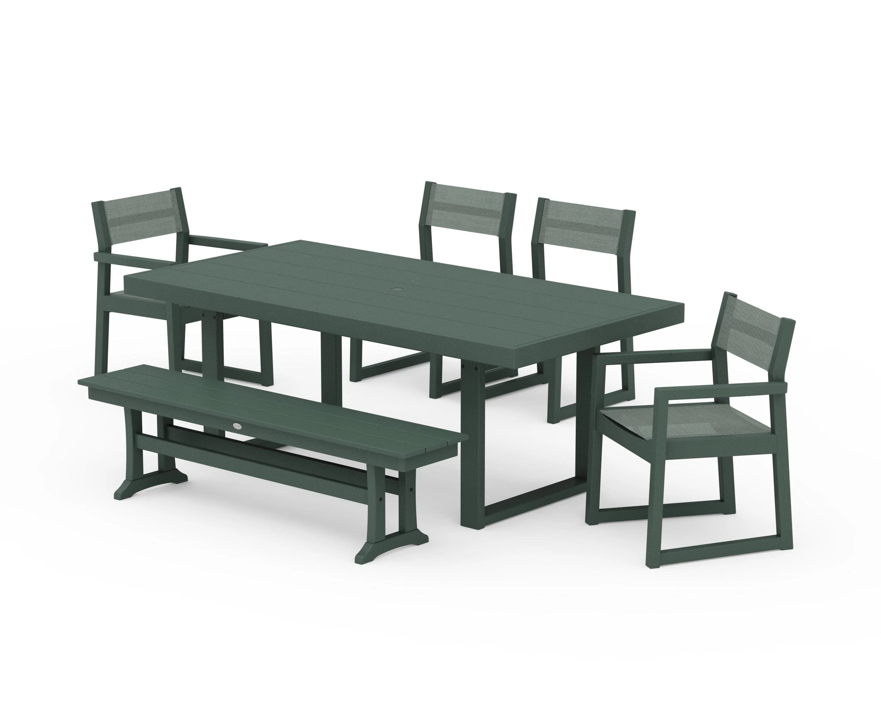 EDGE Sling 6-Piece Dining Set with Bench - Image 35