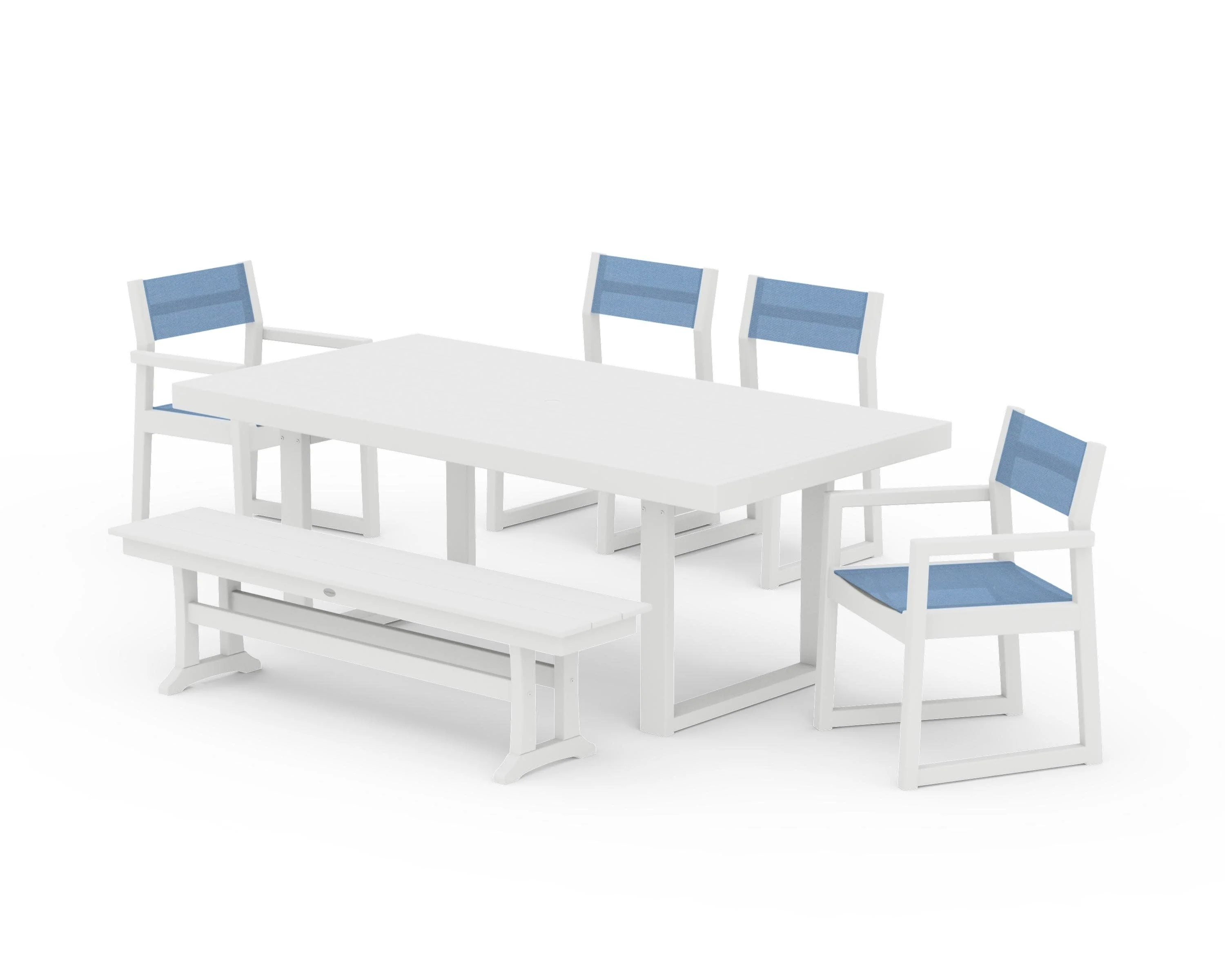 EDGE Sling 6-Piece Dining Set with Bench - Image 38