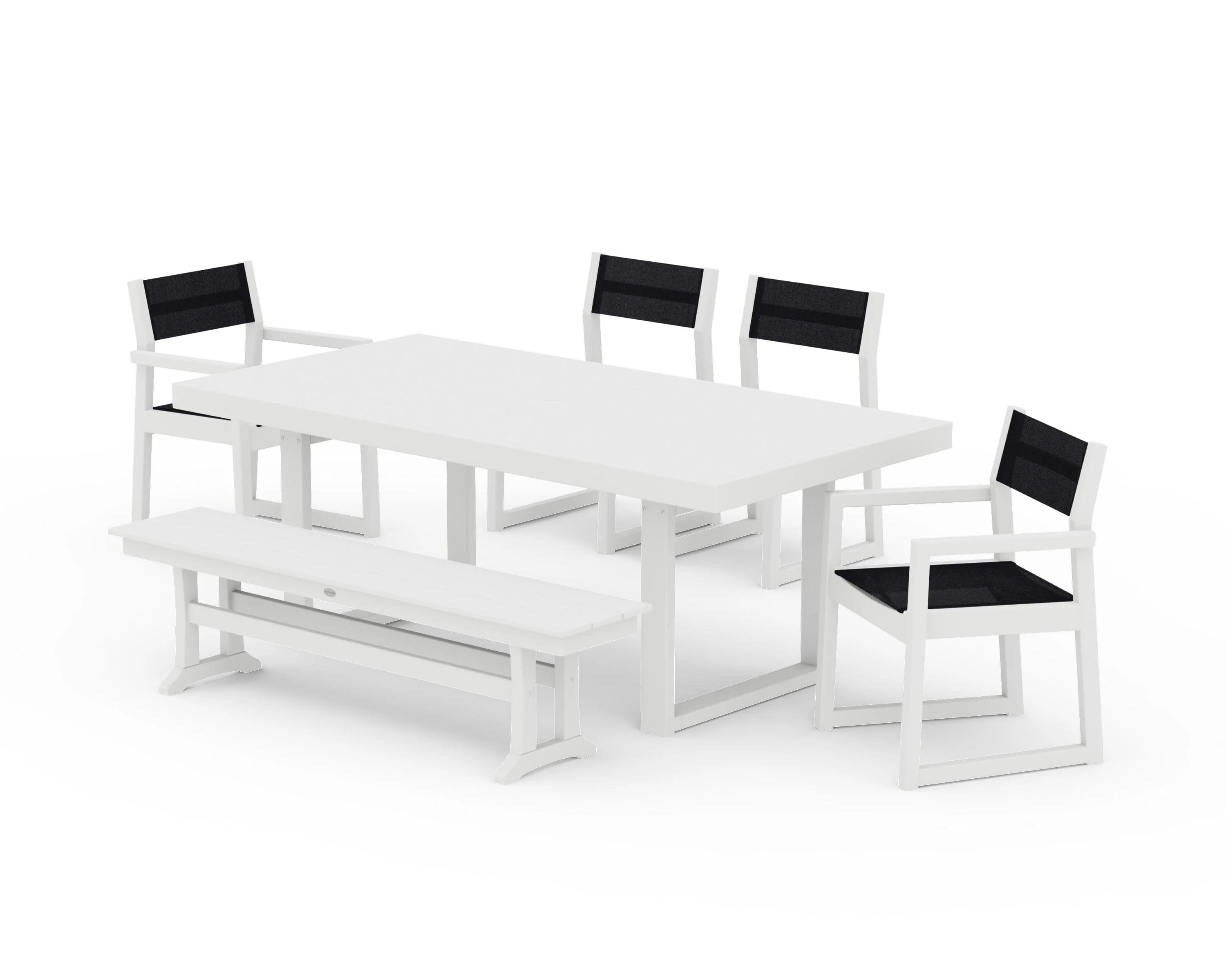 EDGE Sling 6-Piece Dining Set with Bench - Image 42