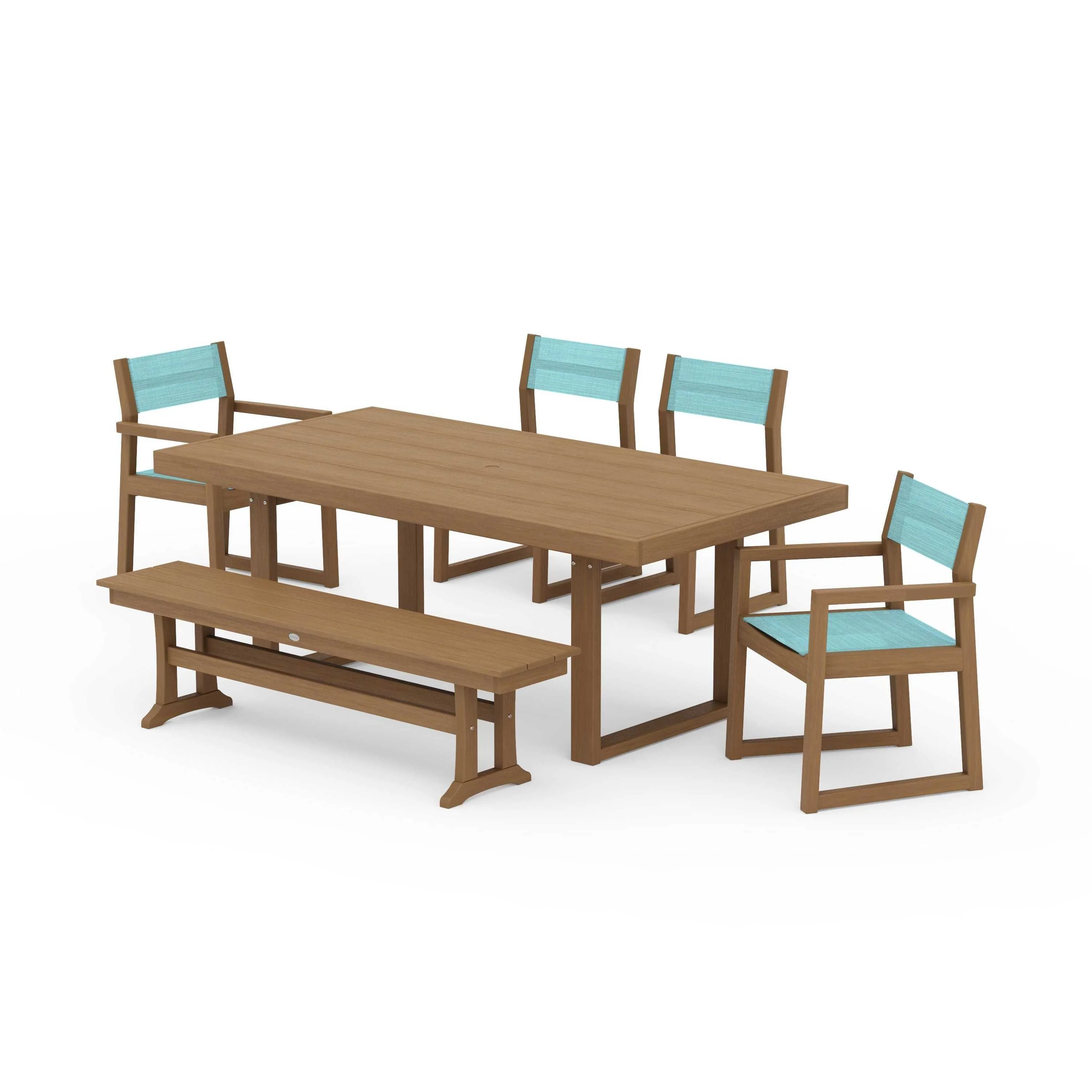 EDGE Sling 6-Piece Dining Set with Bench - Image 57