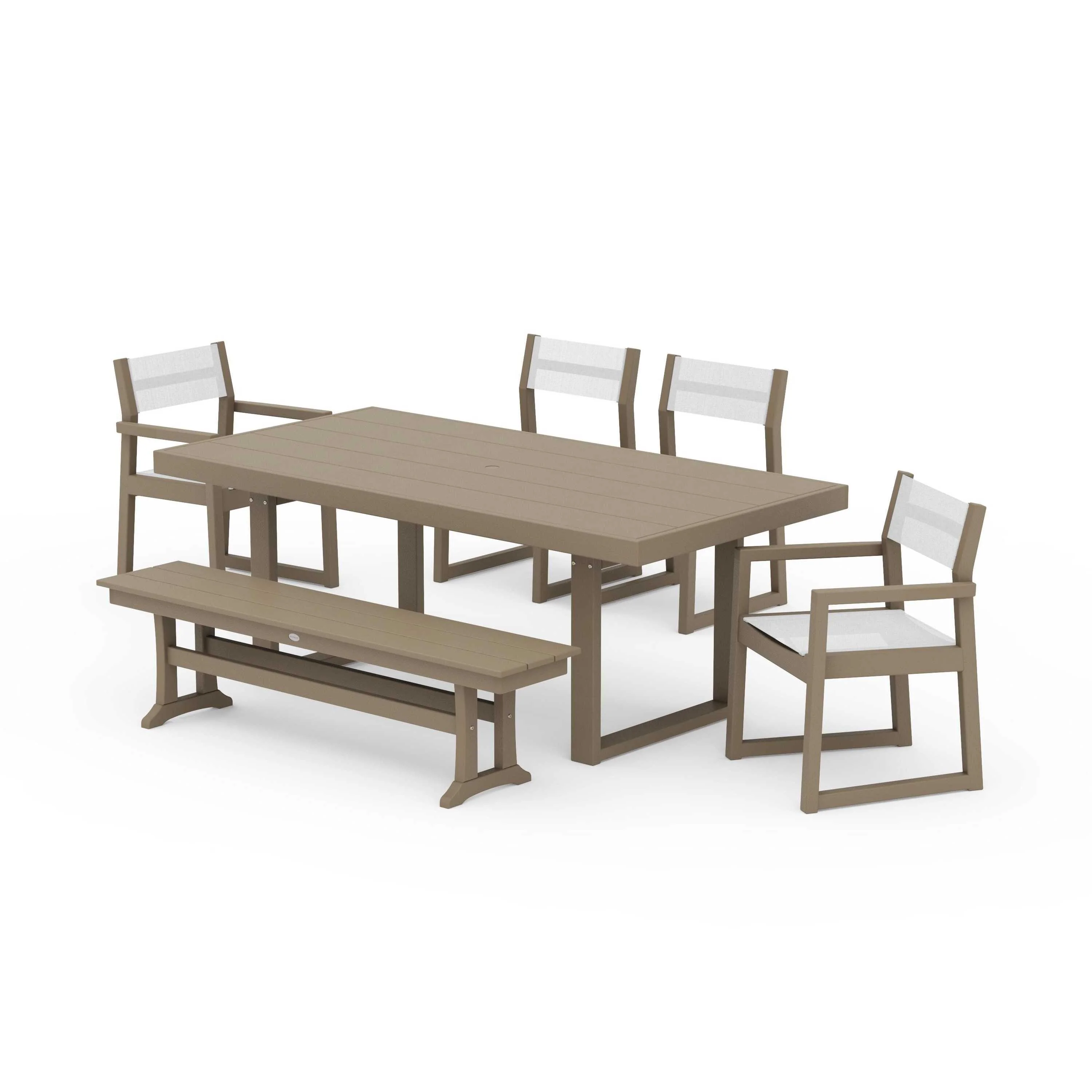 EDGE Sling 6-Piece Dining Set with Bench - Image 60