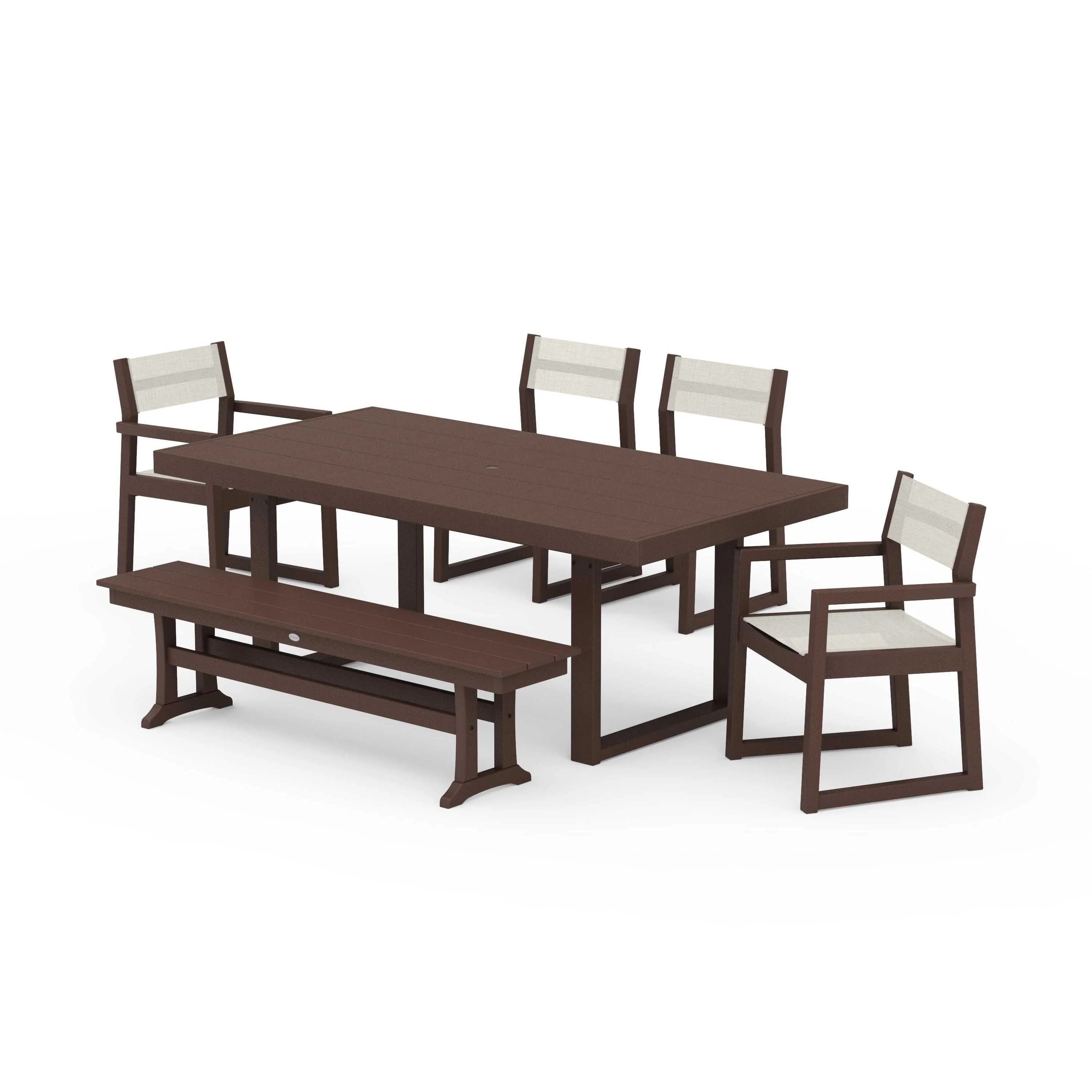 EDGE Sling 6-Piece Dining Set with Bench - Image 66