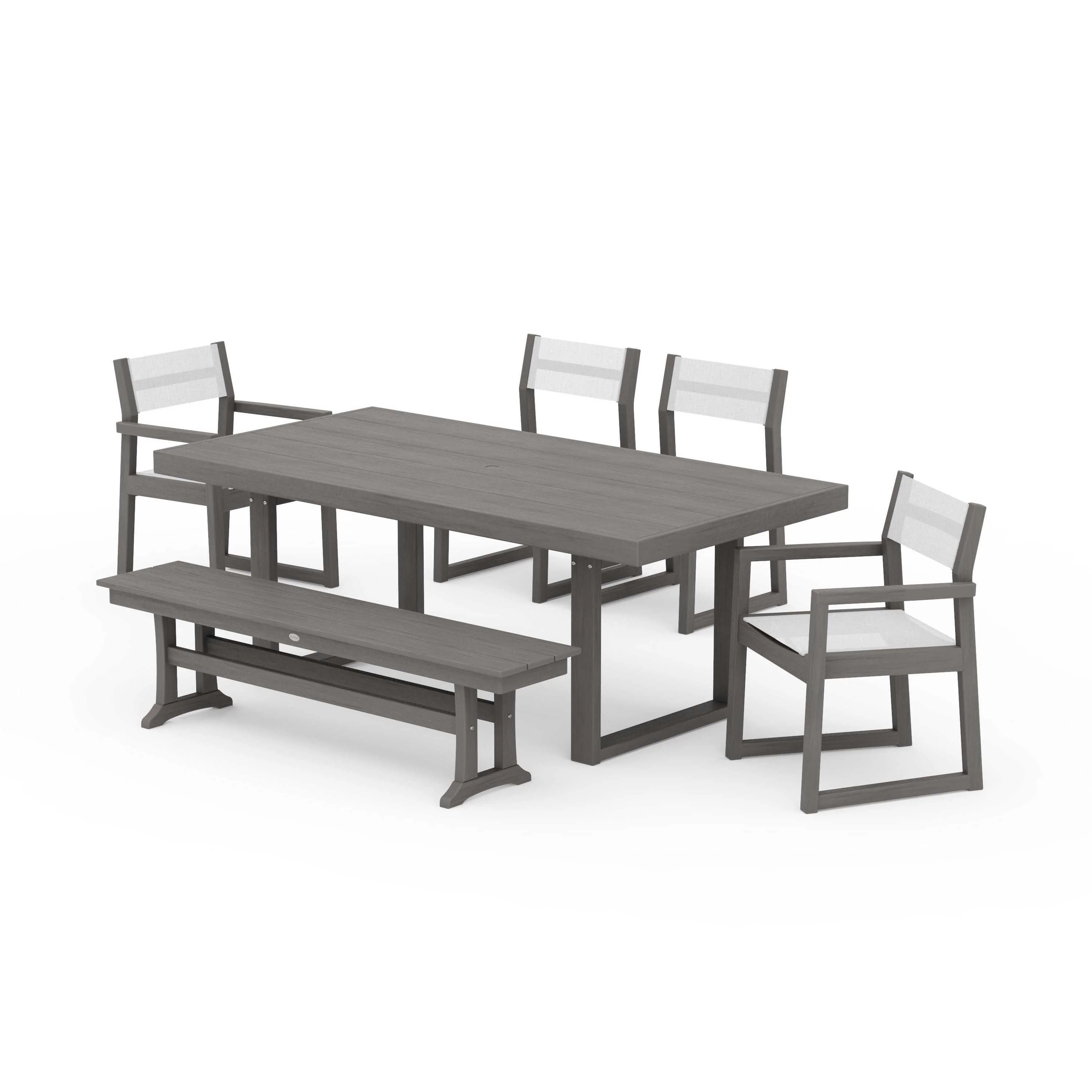 EDGE Sling 6-Piece Dining Set with Bench - Image 68
