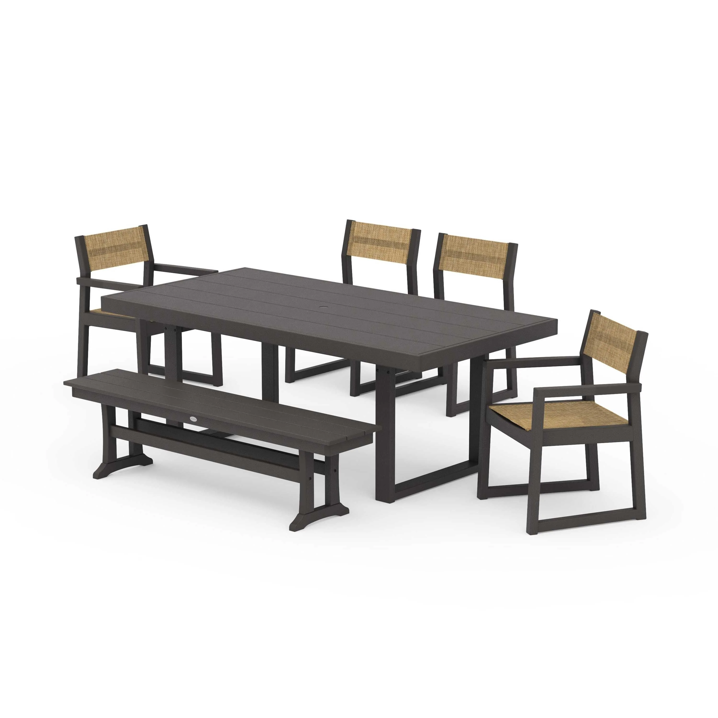 EDGE Sling 6-Piece Dining Set with Bench - Image 80