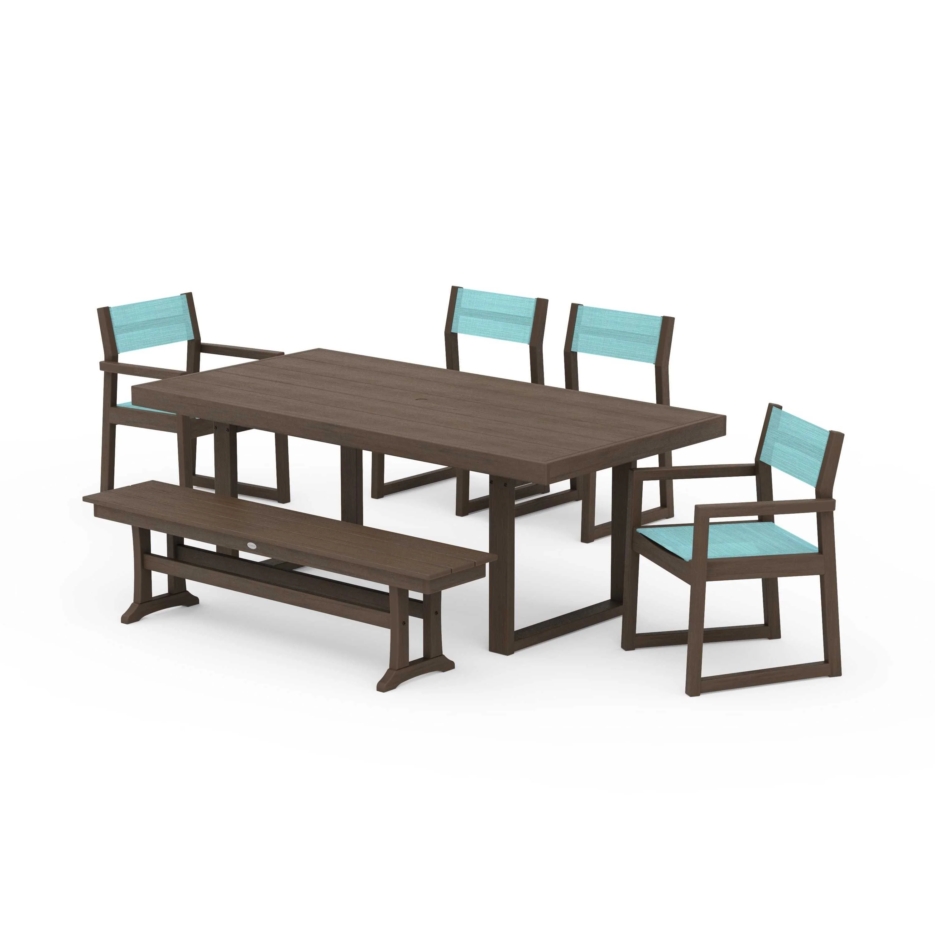 EDGE Sling 6-Piece Dining Set with Bench - Image 92