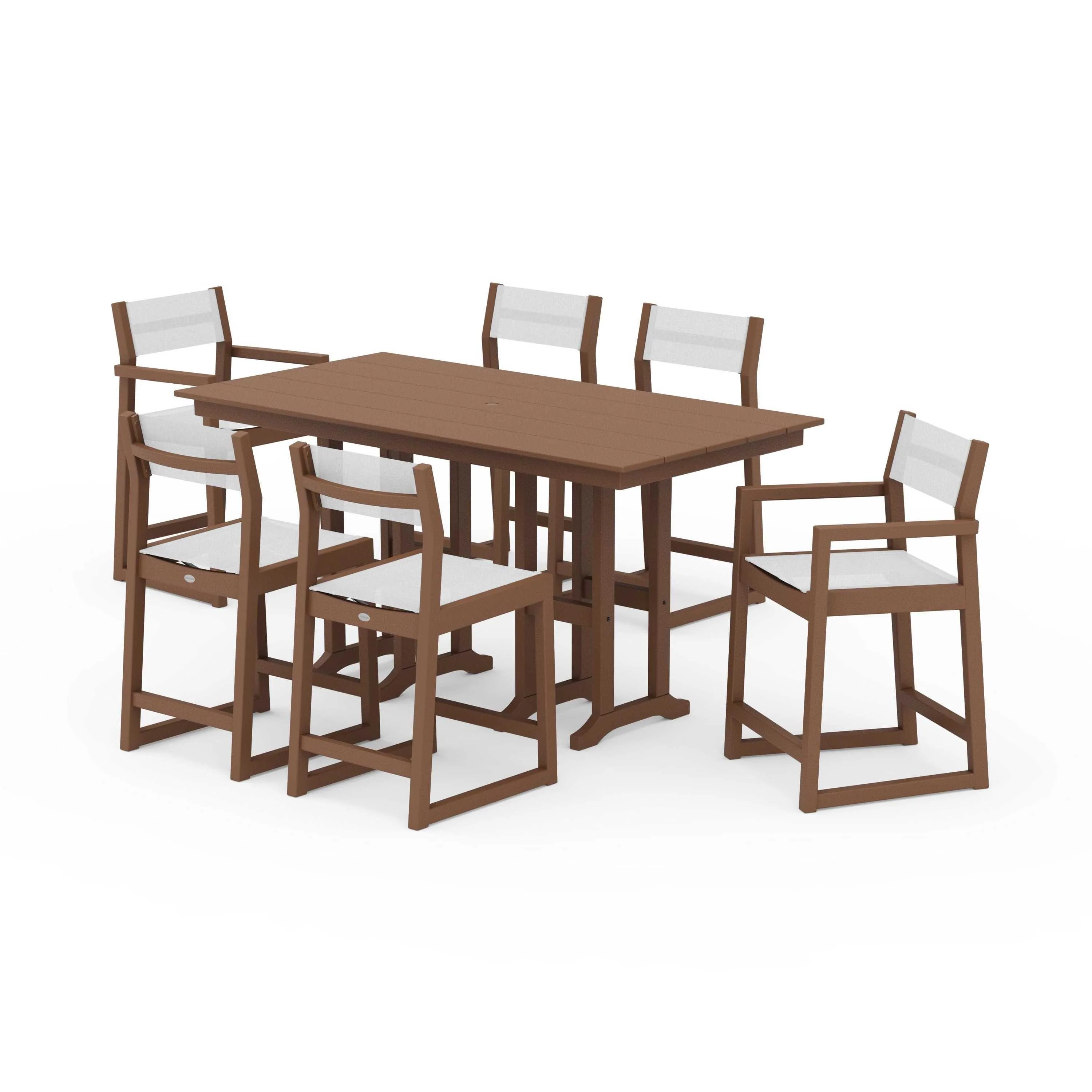 EDGE Sling 7-Piece Farmhouse Counter Set with Trestle Legs - Image 122