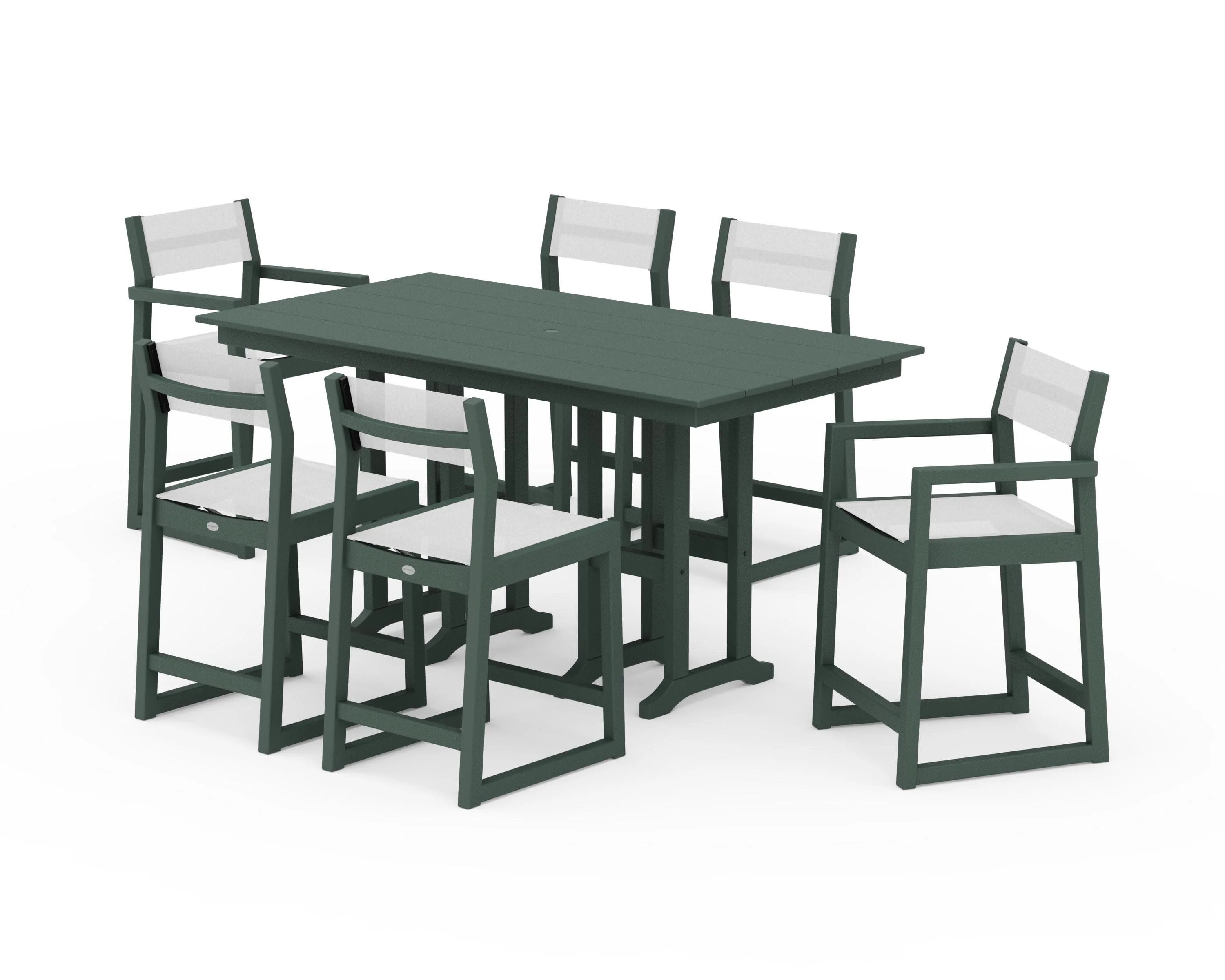 EDGE Sling 7-Piece Farmhouse Counter Set with Trestle Legs - Image 13