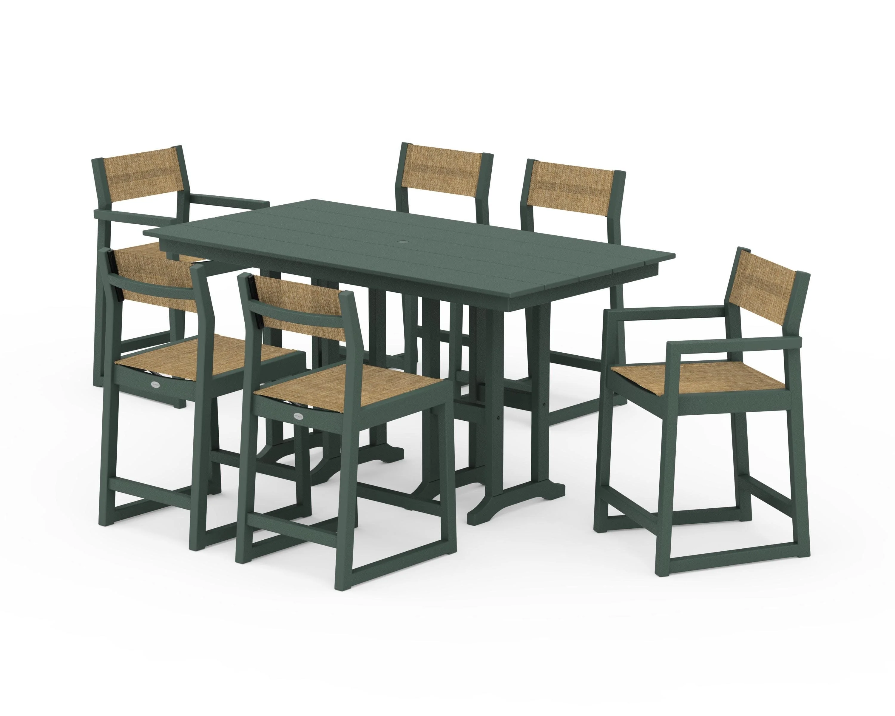 EDGE Sling 7-Piece Farmhouse Counter Set with Trestle Legs - Image 17