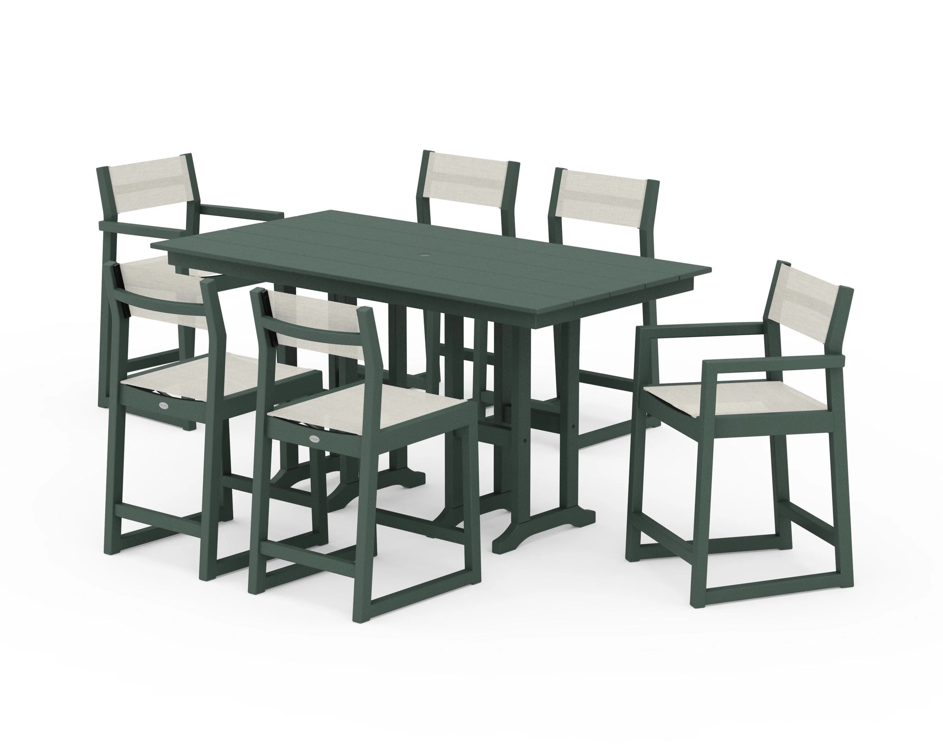 EDGE Sling 7-Piece Farmhouse Counter Set with Trestle Legs - Image 18