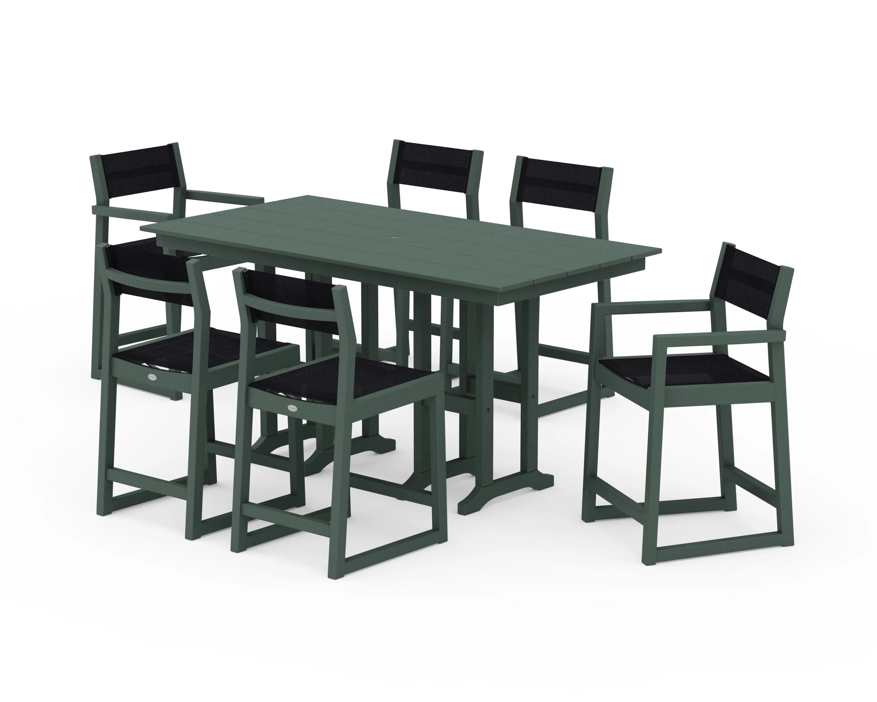 EDGE Sling 7-Piece Farmhouse Counter Set with Trestle Legs - Image 21