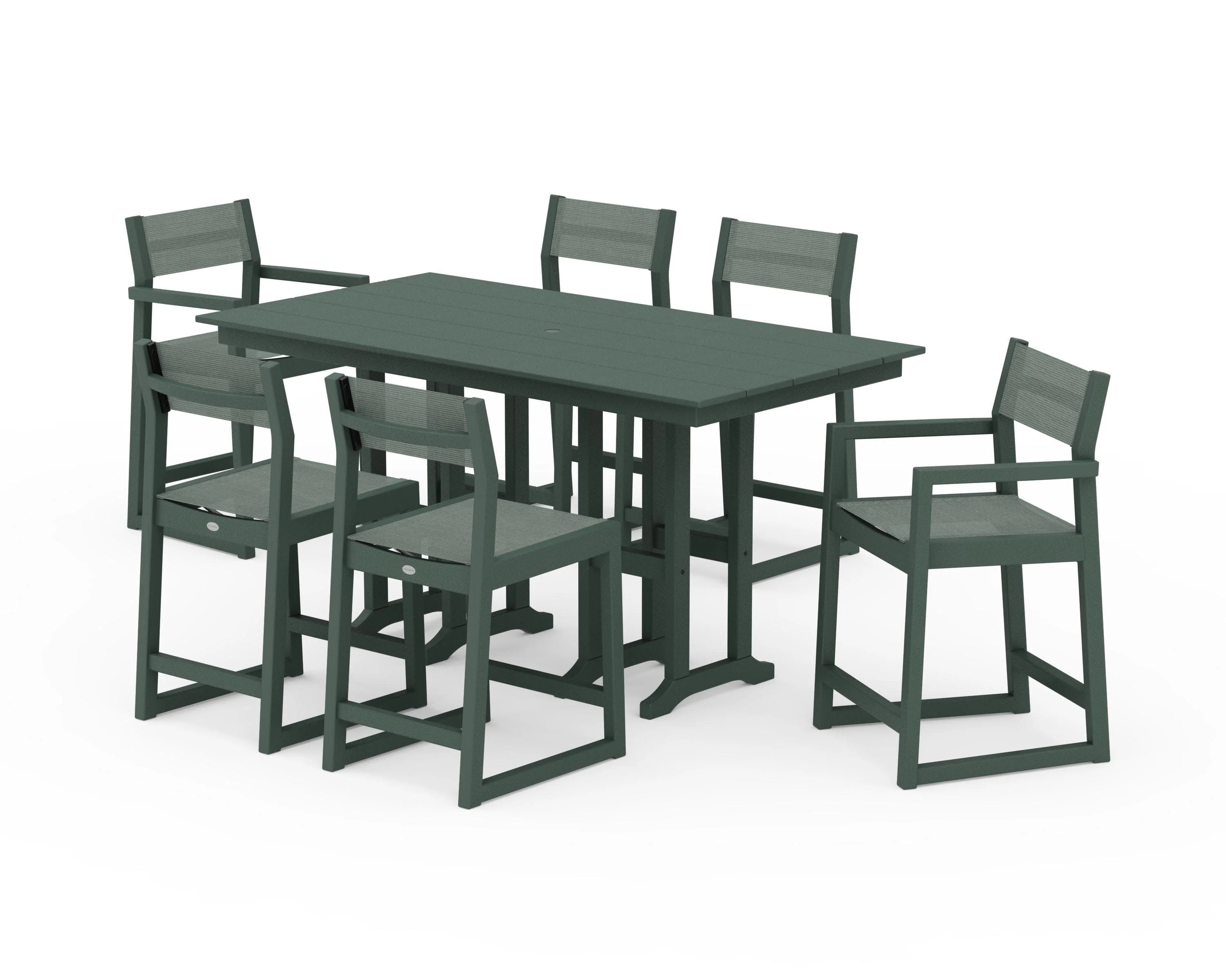 EDGE Sling 7-Piece Farmhouse Counter Set with Trestle Legs - Image 23