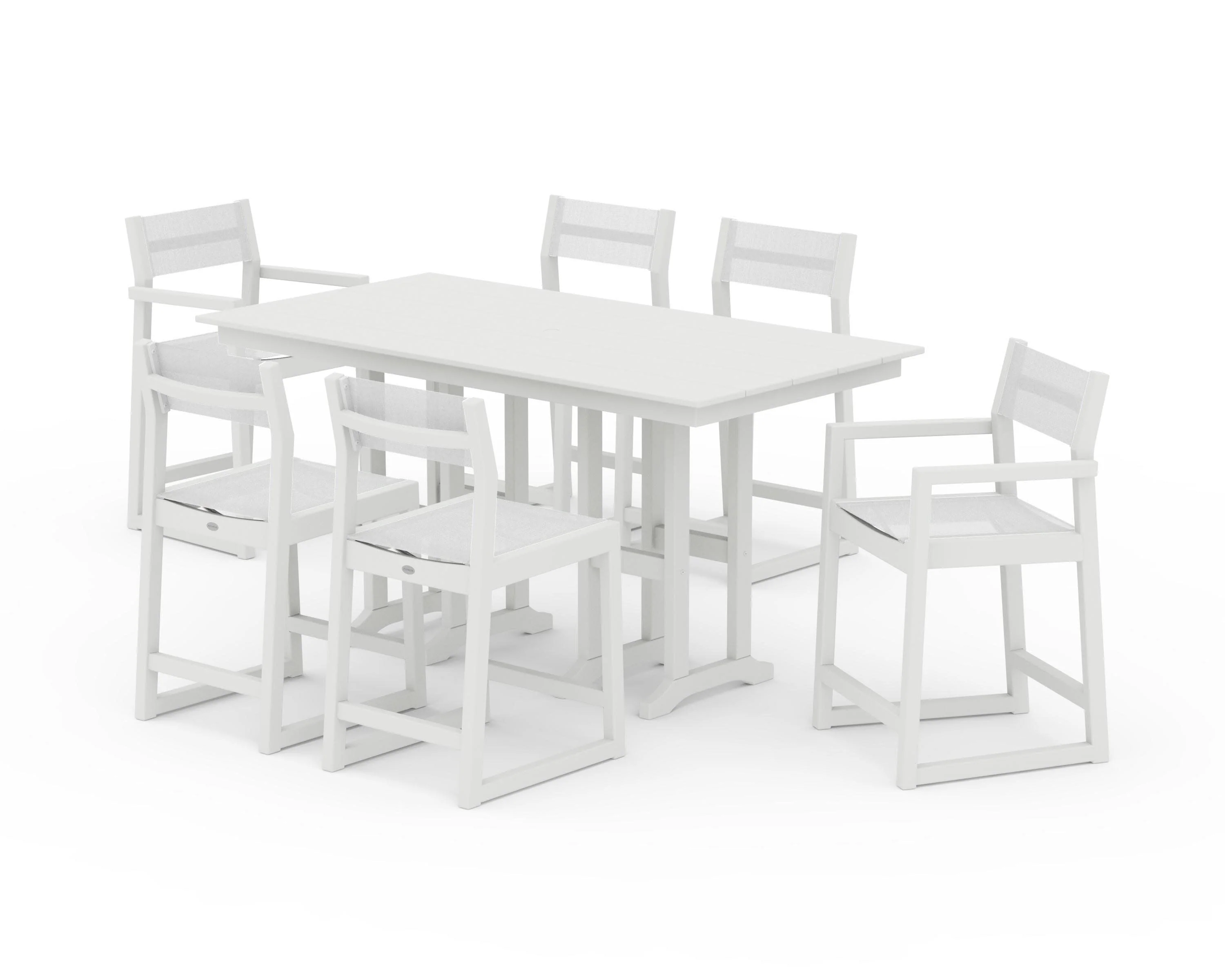 EDGE Sling 7-Piece Farmhouse Counter Set with Trestle Legs - Image 24