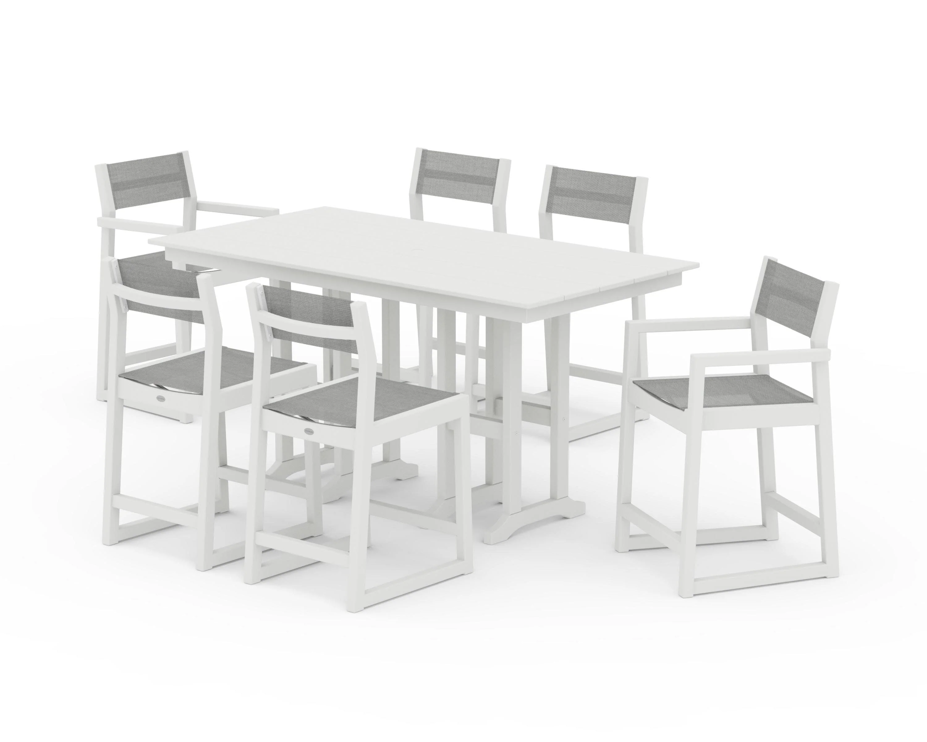 EDGE Sling 7-Piece Farmhouse Counter Set with Trestle Legs - Image 26