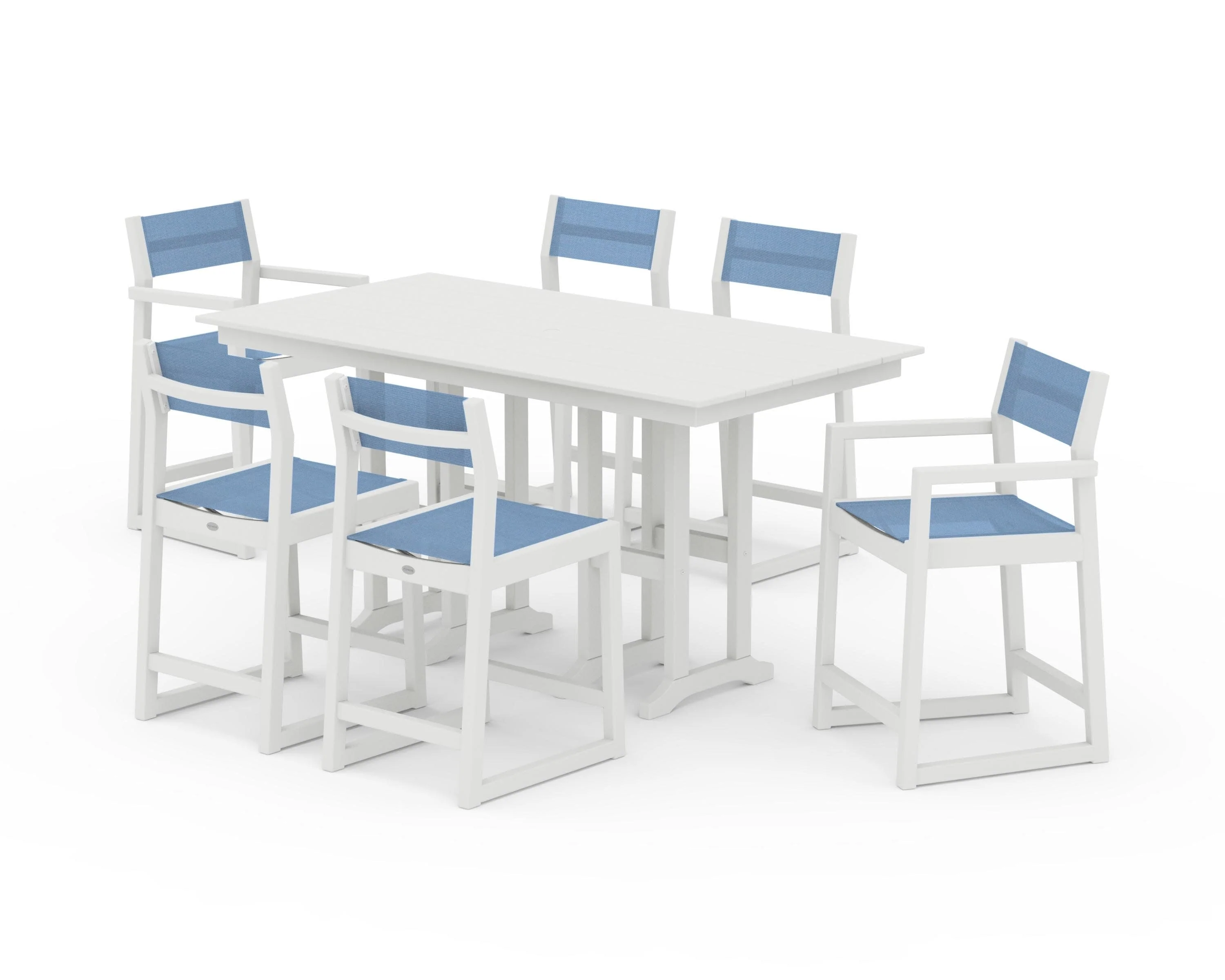 EDGE Sling 7-Piece Farmhouse Counter Set with Trestle Legs - Image 27