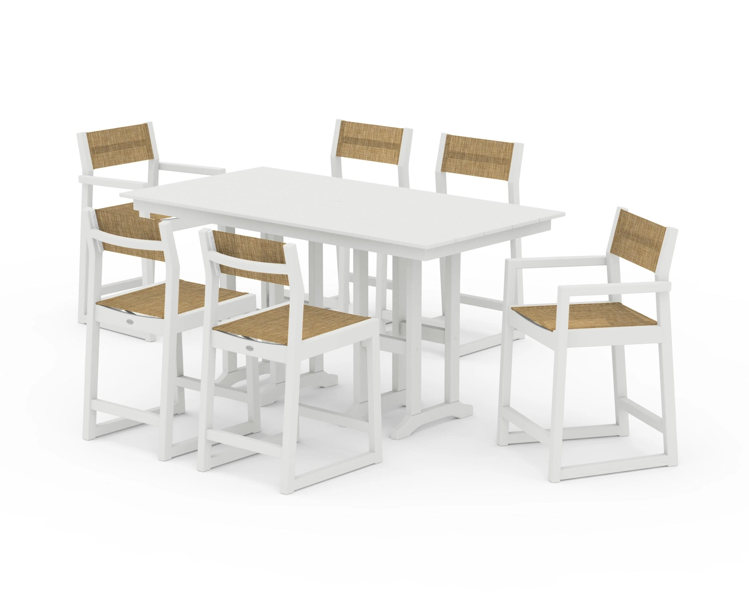 EDGE Sling 7-Piece Farmhouse Counter Set with Trestle Legs - Image 28