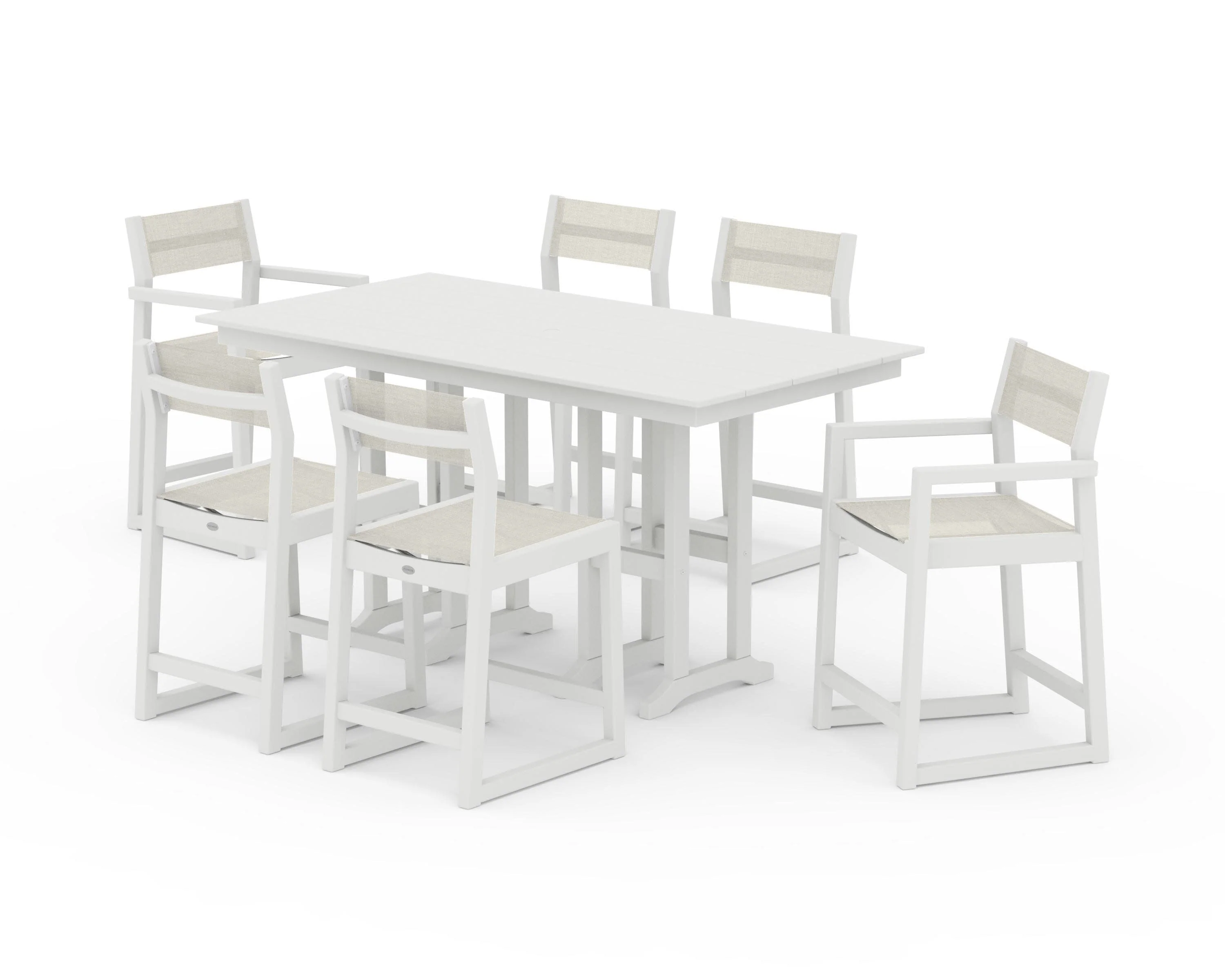 EDGE Sling 7-Piece Farmhouse Counter Set with Trestle Legs - Image 29