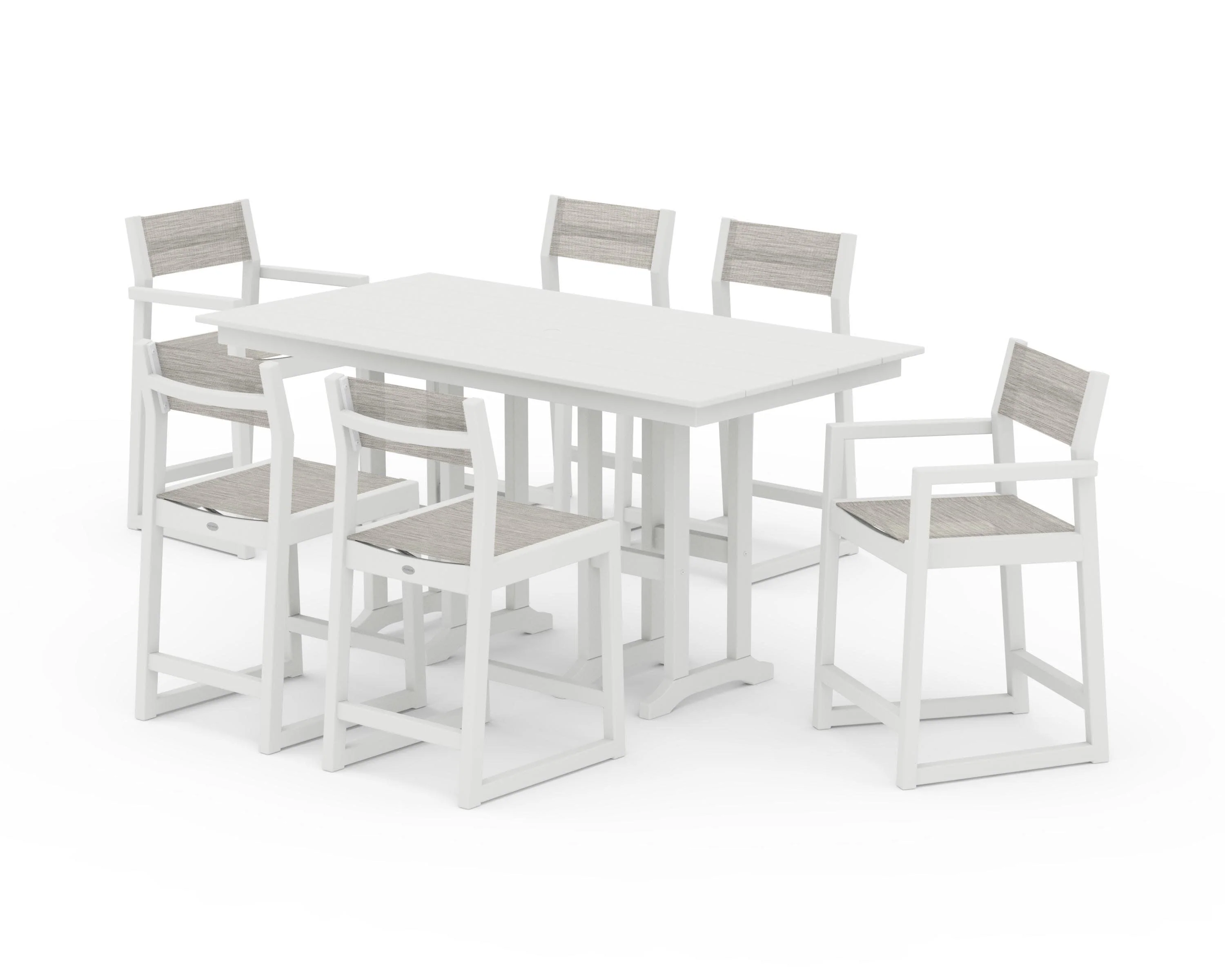 EDGE Sling 7-Piece Farmhouse Counter Set with Trestle Legs - Image 30